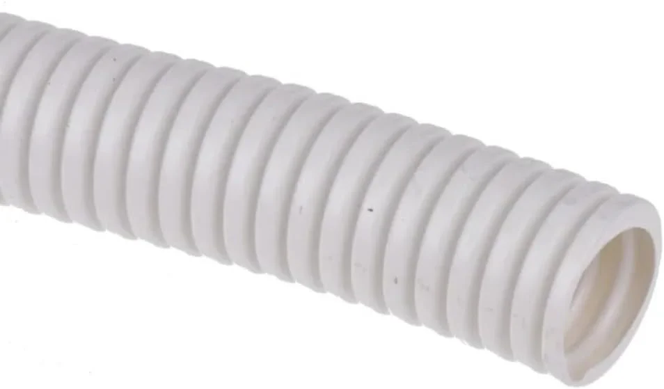 لوله خرطومی PVC انعطاف پذیر برق - رول 18 متری - لوله محافظ سیم برای مصارف خانگی و صنعتی، ضد آب، نصب آسان - KYLAQ (سفید، 25 میلی متر)