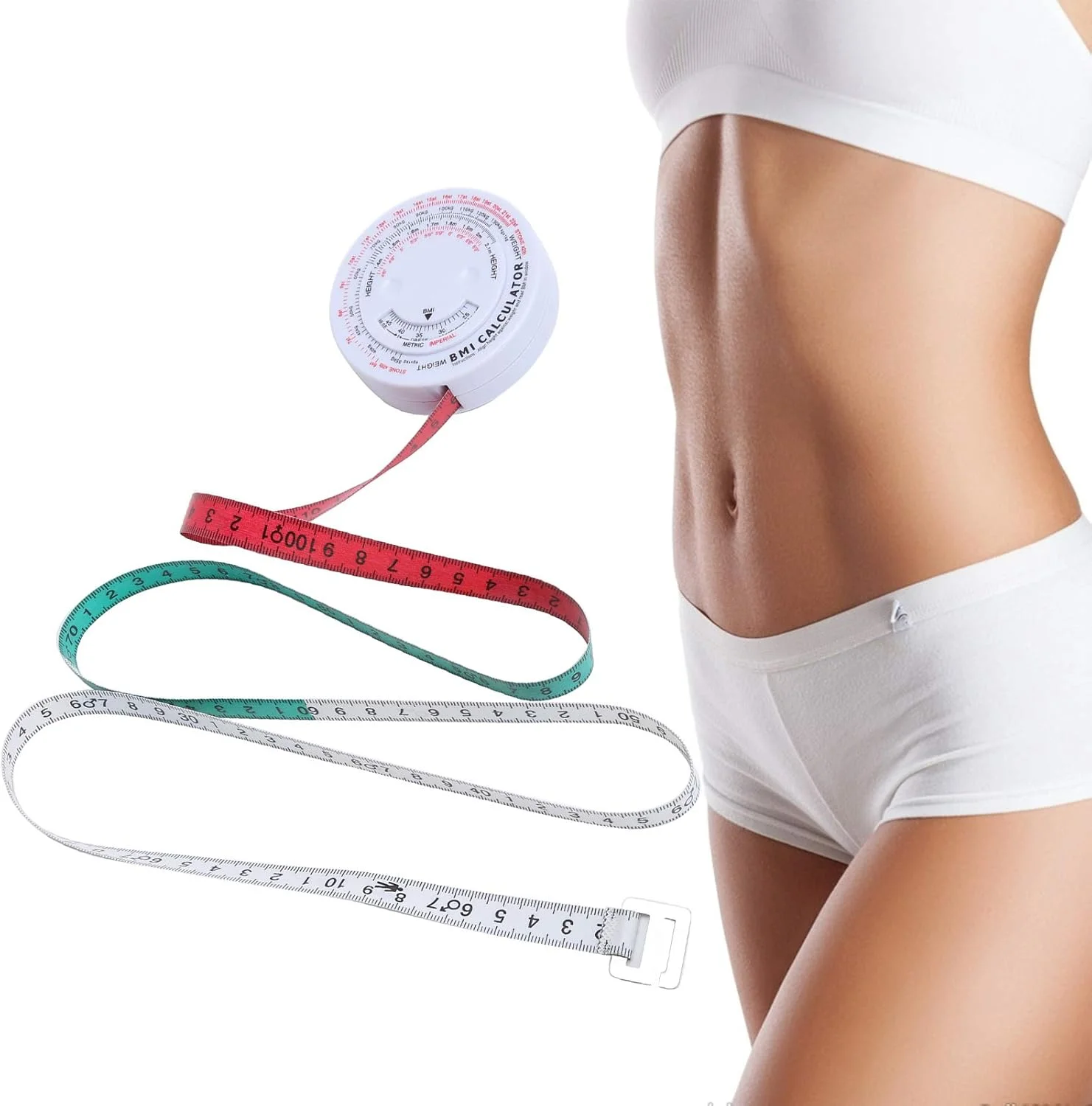 متر خیاطی 150 سانتی متری جمع شونده نرم، نوار اندازه گیری شاخص توده بدنی BMI، ابزار اندازه گیری کولیس چربی بدن (سفید) متر خیاطی 150 سانتی متری جمع شونده نرم، نوار اندازه گیری شاخص توده بدنی BMI، ابزار اندازه گیری کولیس چربی بدن (سفید)