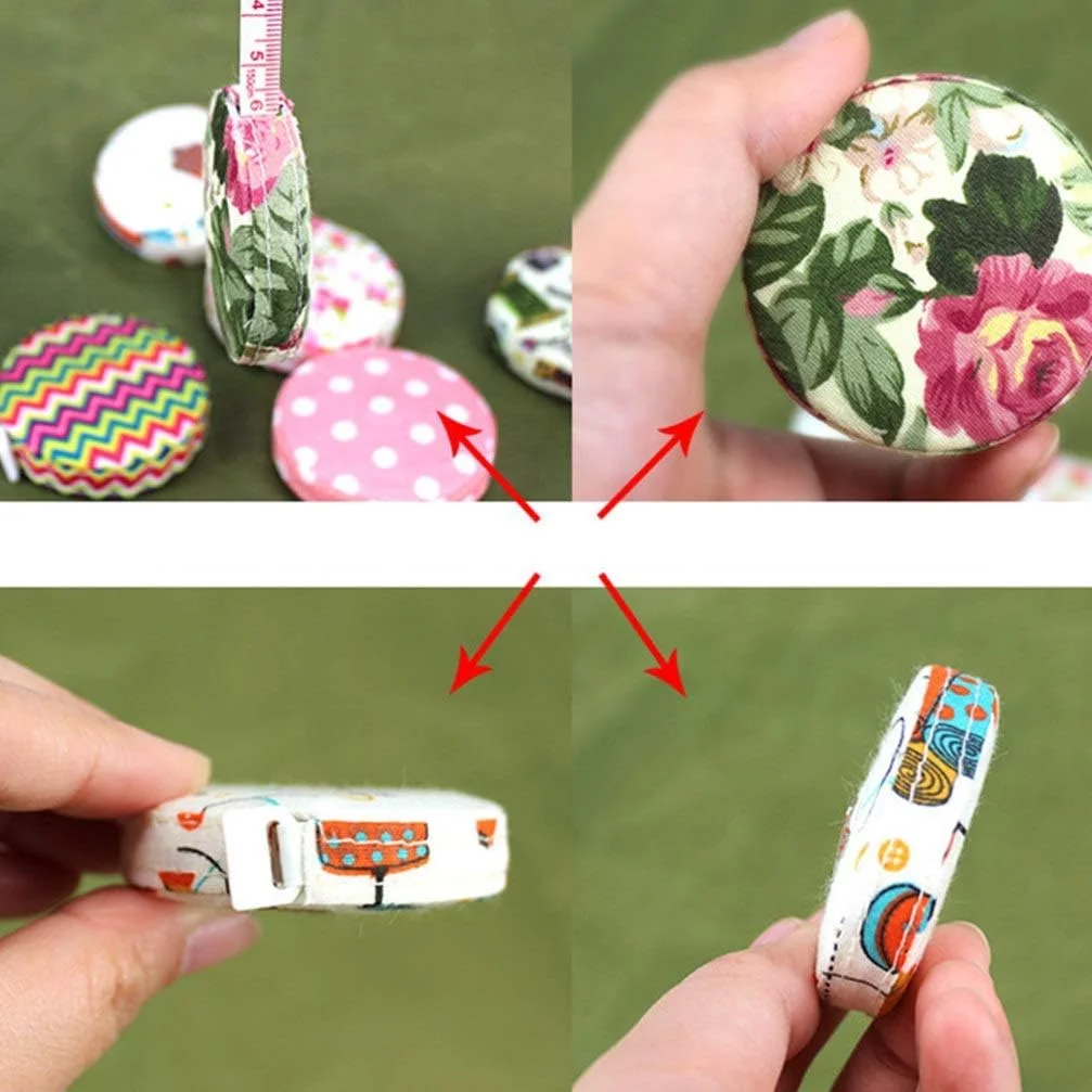 1 عدد متر نواری نرم، ابزار خیاطی پارچه ای جمع شونده برای اندازه گیری بدن، لوازم جانبی صنایع دستی DIY 1.5 متری (سوزن و نخ رنگارنگ)