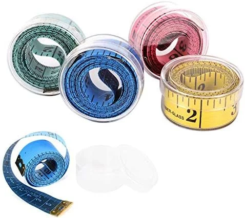 متر خیاطی دکمه ای 150 سانتی متری برای اندازه گیری بدن، ابزار خیاطی، نوار اندازه گیری تخت 6JC83 (رنگ: تصادفی 1.5 متری)