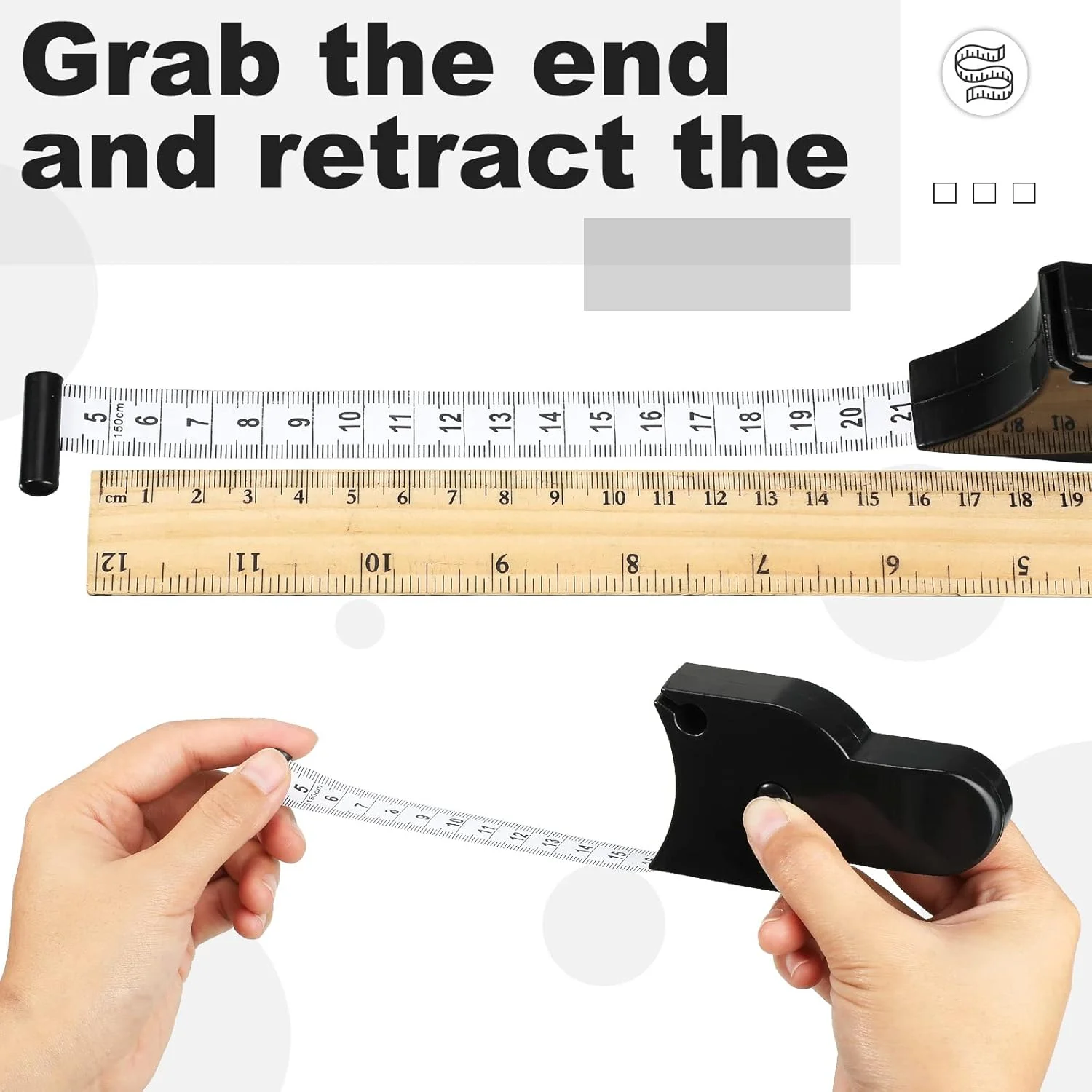 متر نواری اندازه گیری بدن 150 سانتی متری، دارای قفل پین و دکمه فشاری جمع شونده، متر اندازه گیری دور کمر تلسکوپی اتوماتیک، متر خیاطی جمع شونده برای ابزار خط کش وزن خیاطی، سیاه و سفید، 4 عدد متر نواری اندازه گیری بدن 150 سانتی متری، دارای قفل پین و دکمه فشاری جمع شونده، متر اندازه گیری دور کمر تلسکوپی اتوماتیک، متر خیاطی جمع شونده برای ابزار خط کش وزن خیاطی، سیاه و سفید، 4 عدد