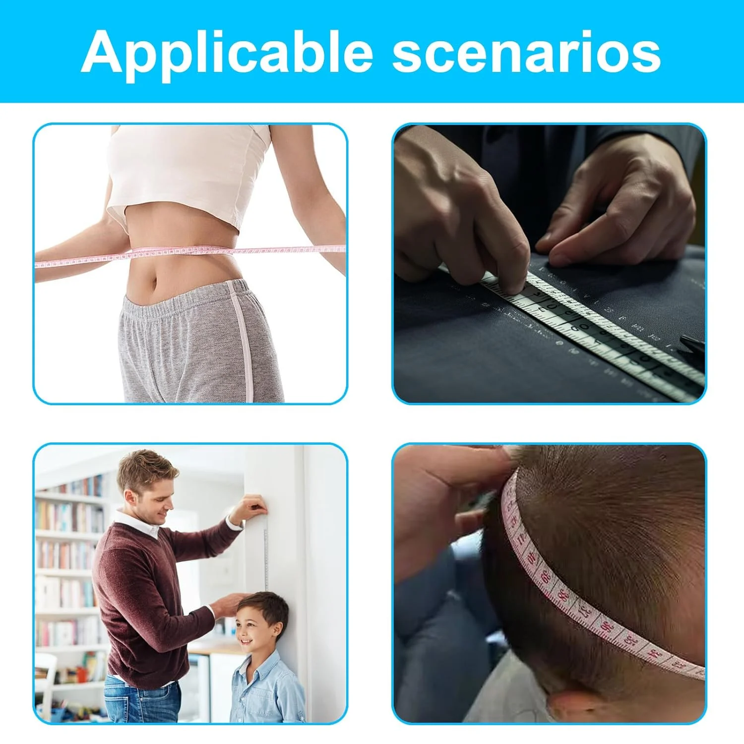 ست متر خیاطی نرم، 150 سانتیمتر، صورتی و مشکی، بستهی 4 عددی برای خیاطی و اندازهگیری بدن ست متر خیاطی نرم، 150 سانتیمتر، صورتی و مشکی، بستهی 4 عددی برای خیاطی و اندازهگیری بدن