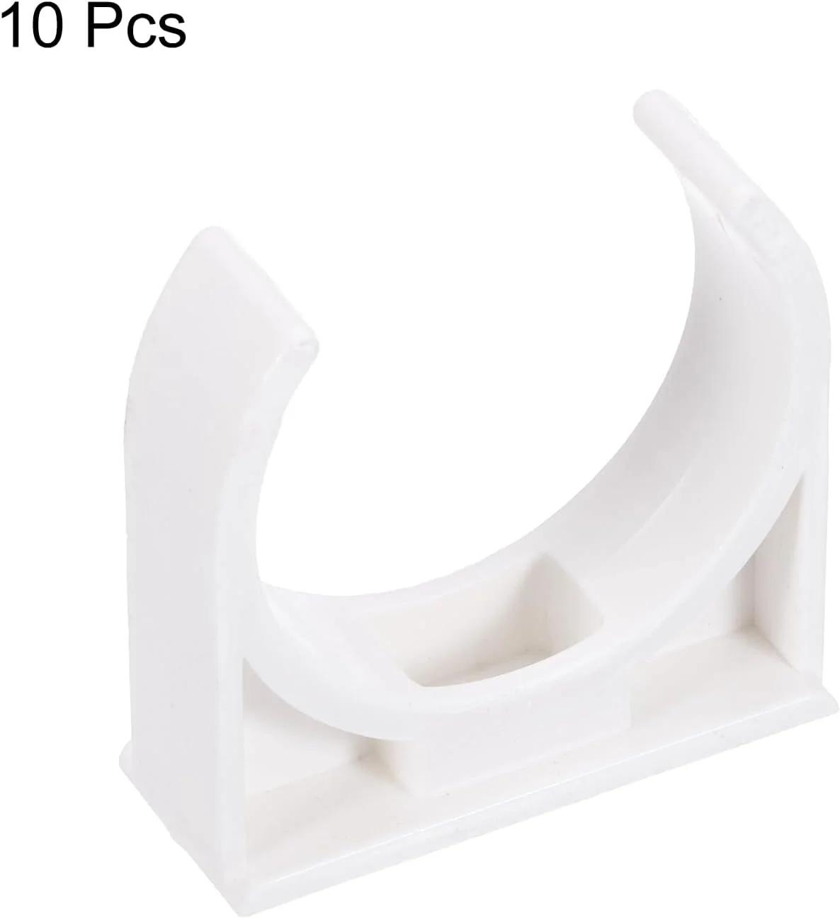گیره بست لوله PVC نوع U سورسینگ مپ، 10 عددی، اتصالات گیره ای، قطر داخلی 32 میلی متر، اتصال سریع سفید رنگ برای شلنگ، لوله برق، مناسب برای منزل