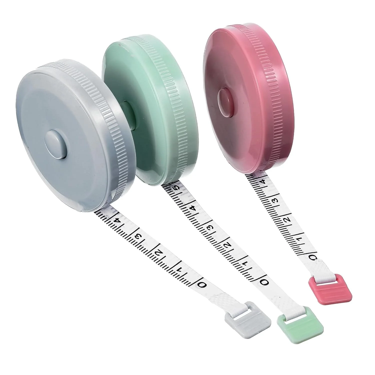 بسته 3 عددی متر نواری، متر خیاطی جمع شونده برای بدن 2 متری، متر نرم دو طرفه، خط کش انعطاف پذیر کوچک دکمه فشاری دو طرفه (آبی ماکارون، صورتی، سبز) بسته 3 عددی متر نواری، متر خیاطی جمع شونده برای بدن 2 متری، متر نرم دو طرفه، خط کش انعطاف پذیر کوچک دکمه فشاری دو طرفه (آبی ماکارون، صورتی، سبز)