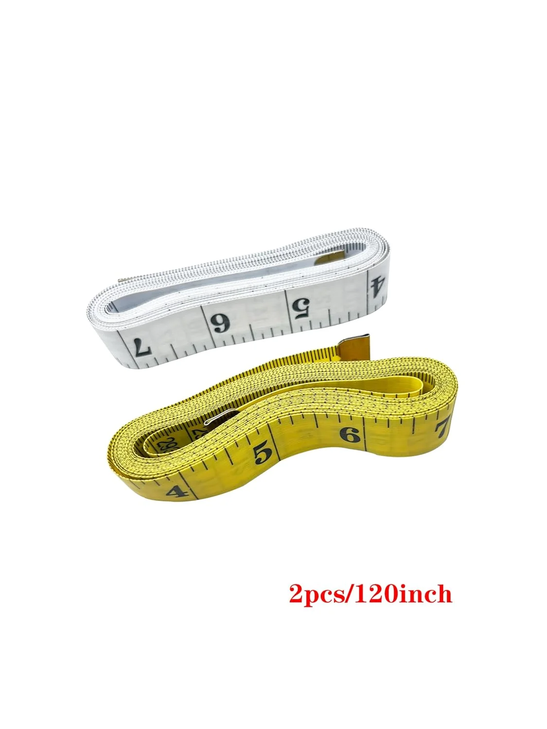 نوار اندازه گیری نرم ZHUUO، 2 عددی، مناسب بدن، خط کش انعطاف پذیر خیاطی با مقیاس دوگانه 120 اینچی برای اندازه گیری وزن، خیاطی، صنایع دستی، نوار اندازه گیری بدن وینیل. زرد، سفید