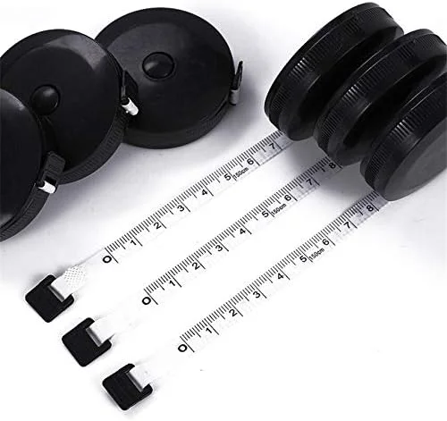 متر خیاطی مشکی/سفید، خط کش اندازه گیری قابل حمل، مینی جمع شونده، ابزار متر نواری خیاطی، هدیه 6JC83 (رنگ: مشکی)