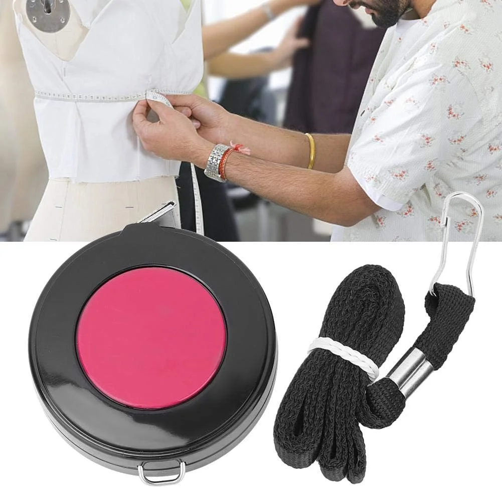 متر خیاطی نرم، متر نواری پلاستیکی جمع شونده دو طرفه با دکمه فشاری برای خیاطی و خیاطی 150 سانتی متر / 60 اینچ