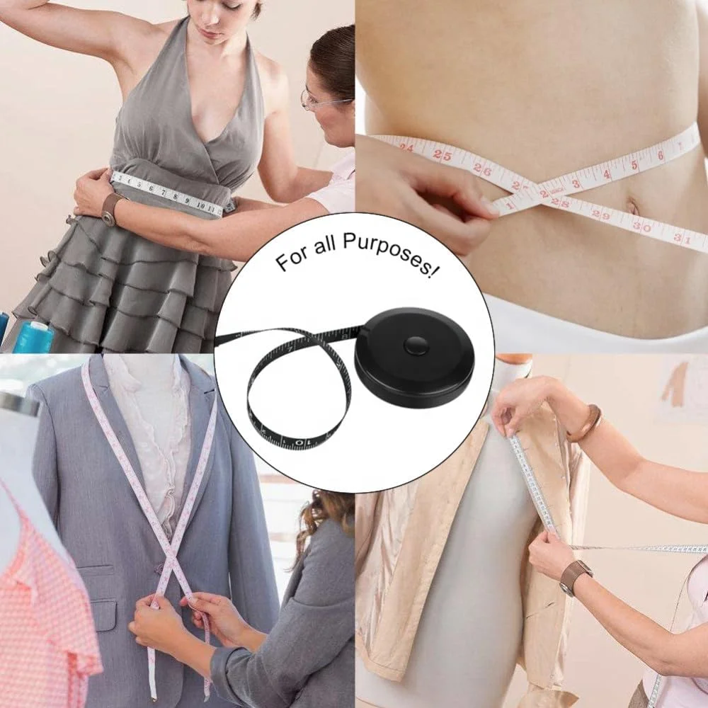 متر خیاطی برای اندازه گیری بدن، دکمه فشاری، متر جیبی نرم جمع شونده، متر خیاطی دو طرفه متر خیاطی برای اندازه گیری بدن، دکمه فشاری، متر جیبی نرم جمع شونده، متر خیاطی دو طرفه