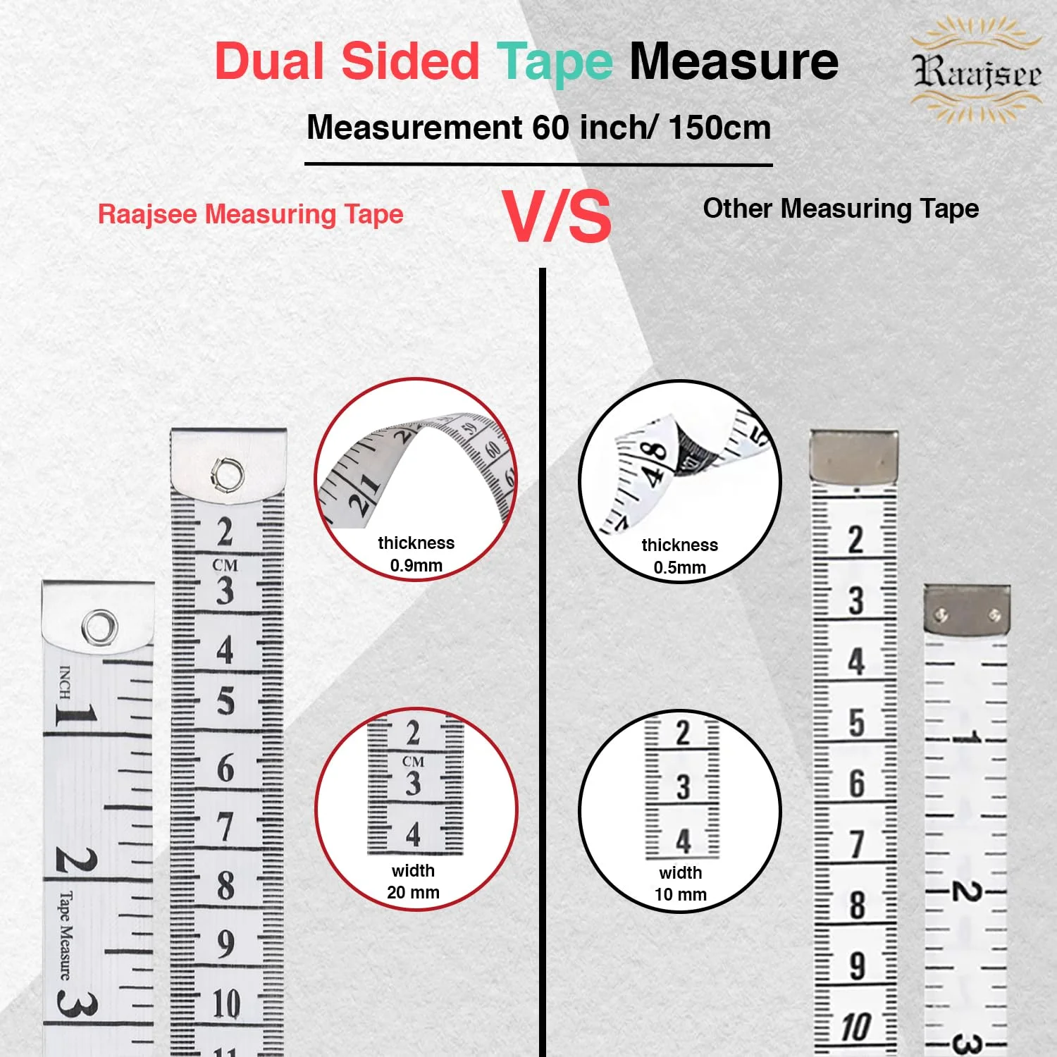 بسته 2 عددی متر خیاطی پارچه ای سفید، متر اندازه گیری بدن | متر نرم برای خیاطی پارچه و کاهش وزن، اندازه گیری پزشکی بدن، پرستاری، صنایع دستی 60 اینچ، 150 سانتی متر بسته 2 عددی متر خیاطی پارچه ای سفید، متر اندازه گیری بدن | متر نرم برای خیاطی پارچه و کاهش وزن، اندازه گیری پزشکی بدن، پرستاری، صنایع دستی 60 اینچ، 150 سانتی متر