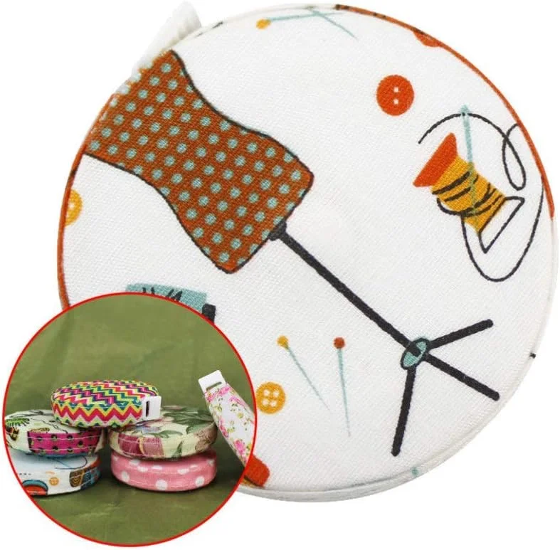 1 عدد متر نواری نرم، ابزار خیاطی پارچه ای جمع شونده برای اندازه گیری بدن، لوازم جانبی صنایع دستی DIY 1.5 متری (سوزن و نخ نارنجی)