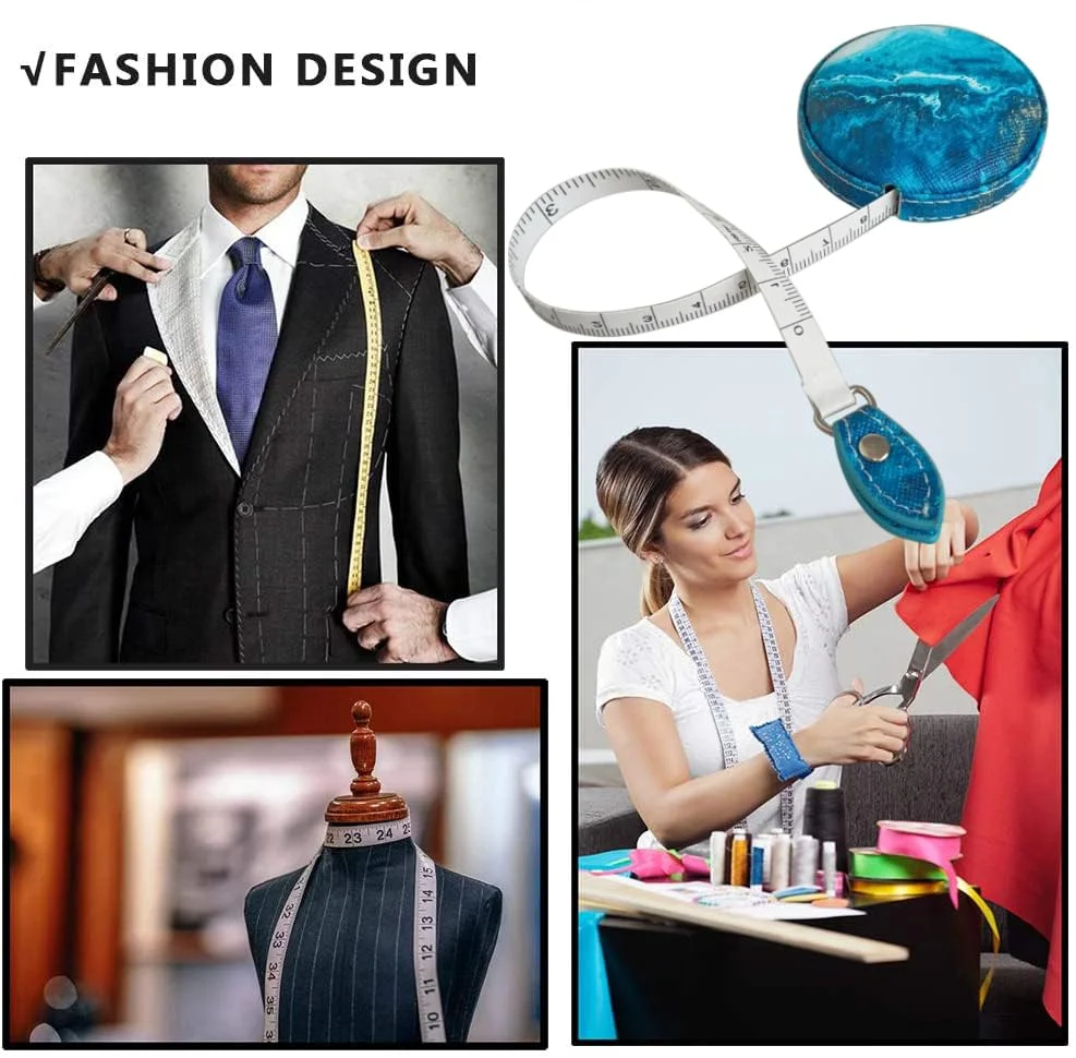 متر خیاطی Z برای اندازه گیری بدن، پارچه، خیاطی، خط کش نرم و انعطاف پذیر جیبی کوچک مینی، نوار اندازه گیری پارچه ای 60 اینچی با روکش چرمی ممتاز و جمع شونده متر خیاطی Z برای اندازه گیری بدن، پارچه، خیاطی، خط کش نرم و انعطاف پذیر جیبی کوچک مینی، نوار اندازه گیری پارچه ای 60 اینچی با روکش چرمی ممتاز و جمع شونده