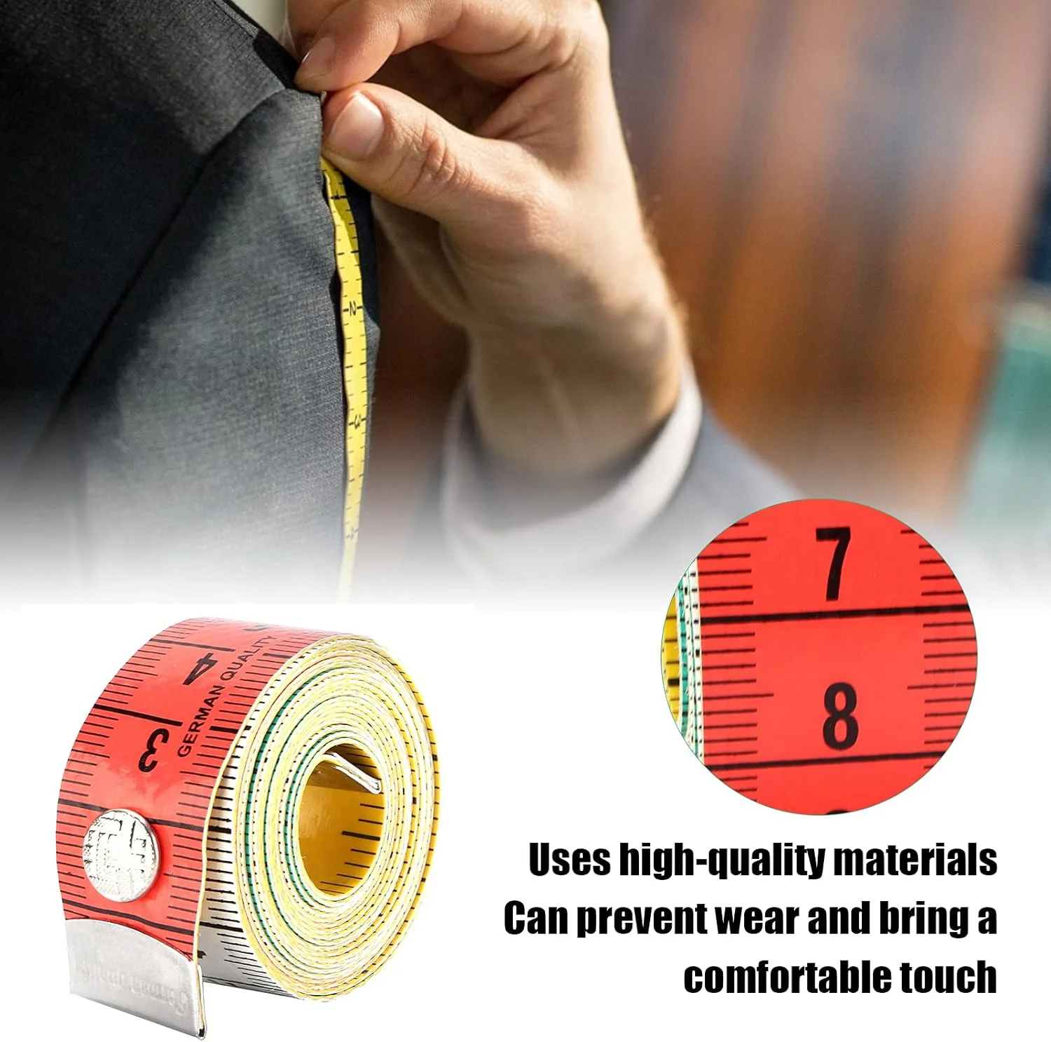 متر خیاطی نرم، خط کش خیاطی انعطاف پذیر، طول 150 سانتی متر، عرض 1.8 سانتی متر، خط کش سگک مخفی دو مقیاسی برای خیاطی پارچه، خیاط و بافندگی متر خیاطی نرم، خط کش خیاطی انعطاف پذیر، طول 150 سانتی متر، عرض 1.8 سانتی متر، خط کش سگک مخفی دو مقیاسی برای خیاطی پارچه، خیاط و بافندگی