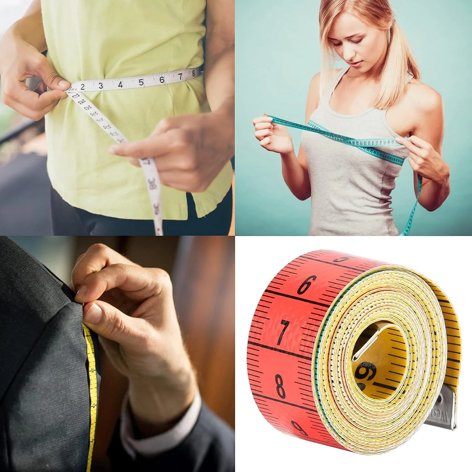 متر خیاطی نرم، خط کش خیاطی انعطاف پذیر، طول 150 سانتی متر، عرض 1.8 سانتی متر، خط کش سگک مخفی دو مقیاسی برای خیاطی پارچه، خیاط و بافندگی متر خیاطی نرم، خط کش خیاطی انعطاف پذیر، طول 150 سانتی متر، عرض 1.8 سانتی متر، خط کش سگک مخفی دو مقیاسی برای خیاطی پارچه، خیاط و بافندگی