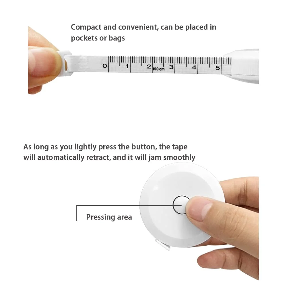 2 عدد متر نواری، متر اندازه گیری برای پارچه بدن، خیاطی، پارچه، بافندگی، وینیل، اندازه گیری صنایع دستی خانگی، 60 اینچی، نرم، جمع شونده، مشکی، خط کش های دو مقیاسی برای کاهش وزن بدن (2) 2 عدد متر نواری، متر اندازه گیری برای پارچه بدن، خیاطی، پارچه، بافندگی، وینیل، اندازه گیری صنایع دستی خانگی، 60 اینچی، نرم، جمع شونده، مشکی، خط کش های دو مقیاسی برای کاهش وزن بدن (2)