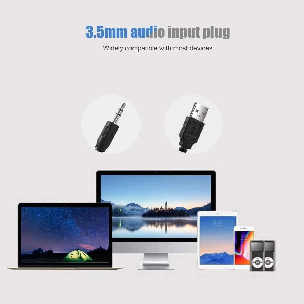 اسپیکر کامپیوتر با تغذیه USB، ساندبار سیمی 2.0 کاناله، ساندبار استریو باس 3 واتی با نورپردازی تنفسی برای تبلت، لپ تاپ و کامپیوتر رومیزی اسپیکر کامپیوتر با تغذیه USB، ساندبار سیمی 2.0 کاناله، ساندبار استریو باس 3 واتی با نورپردازی تنفسی برای تبلت، لپ تاپ و کامپیوتر رومیزی