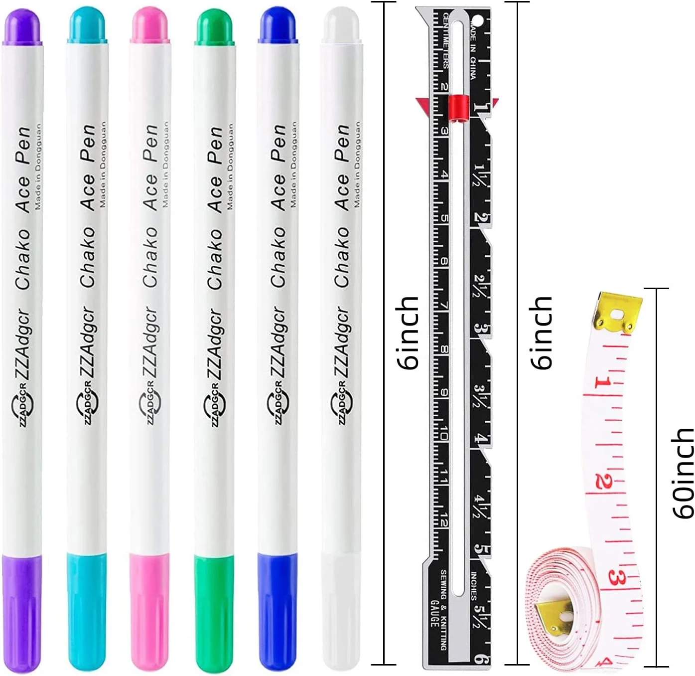 قلم های نشانگر پارچه، 6 رنگ قلم های علامت گذاری پاک شدنی محلول در آب، 1 عدد ابزار اندازه گیری خیاطی، 1 عدد متر نواری نرم، برای قلم جوهر ناپدید شونده خیاطی، نشانگرهای پارچه خیاطی و ابزارهای ردیابی قلم های نشانگر پارچه، 6 رنگ قلم های علامت گذاری پاک شدنی محلول در آب، 1 عدد ابزار اندازه گیری خیاطی، 1 عدد متر نواری نرم، برای قلم جوهر ناپدید شونده خیاطی، نشانگرهای پارچه خیاطی و ابزارهای ردیابی