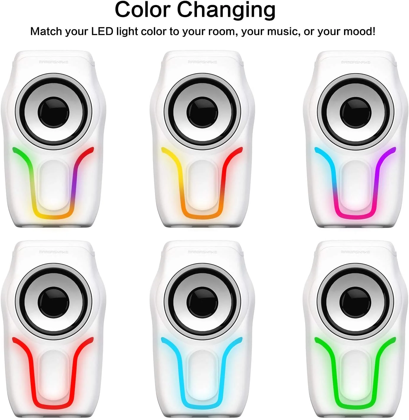 اسپیکر کامپیوتر، اسپیکرهای USB 2.0 استریو با کنترل صدا، دارای 6 جلوه نور پس زمینه RGB LED، اسپیکرهای گیمینگ مینی قابل حمل سیمی با 3.5 میلی متر برای کامپیوتر رومیزی/رایانه شخصی/لپ تاپ (سفید) اسپیکر کامپیوتر، اسپیکرهای USB 2.0 استریو با کنترل صدا، دارای 6 جلوه نور پس زمینه RGB LED، اسپیکرهای گیمینگ مینی قابل حمل سیمی با 3.5 میلی متر برای کامپیوتر رومیزی/رایانه شخصی/لپ تاپ (سفید)
