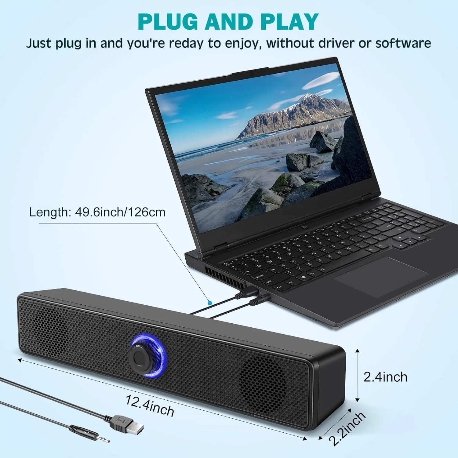 اسپیکرهای کامپیوتر، اسپیکرهای استریو سیم دار USB برای کامپیوتر، دسکتاپ، لپ تاپ، PC، پد، تلفن همراه [نسخه 2025]