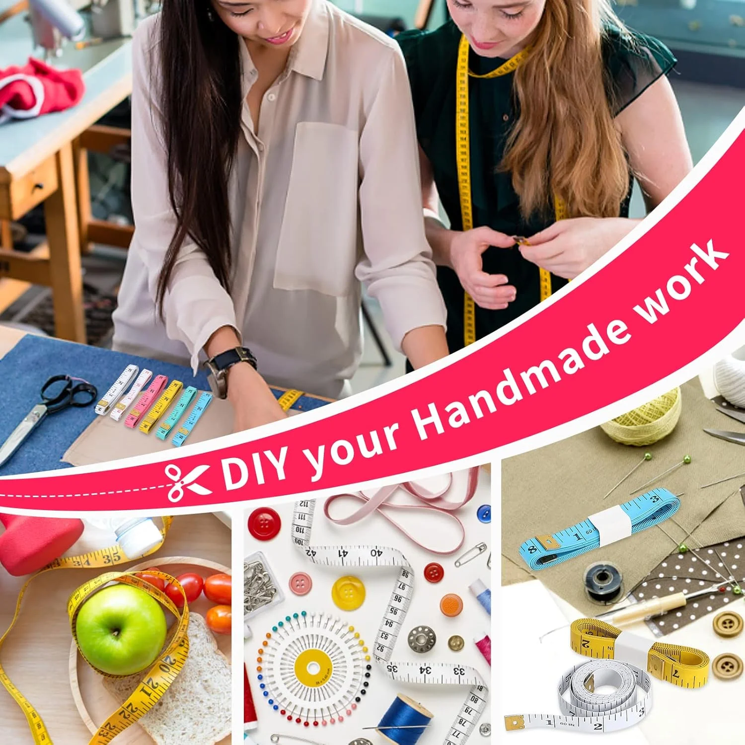 نوار اندازه گیری نرم ABOSS LOUHUA، 24 عددی، 60 اینچی، مناسب خیاطی و پارچه - 6 رنگ نوار اندازه گیری نرم ABOSS LOUHUA، 24 عددی، 60 اینچی، مناسب خیاطی و پارچه - 6 رنگ