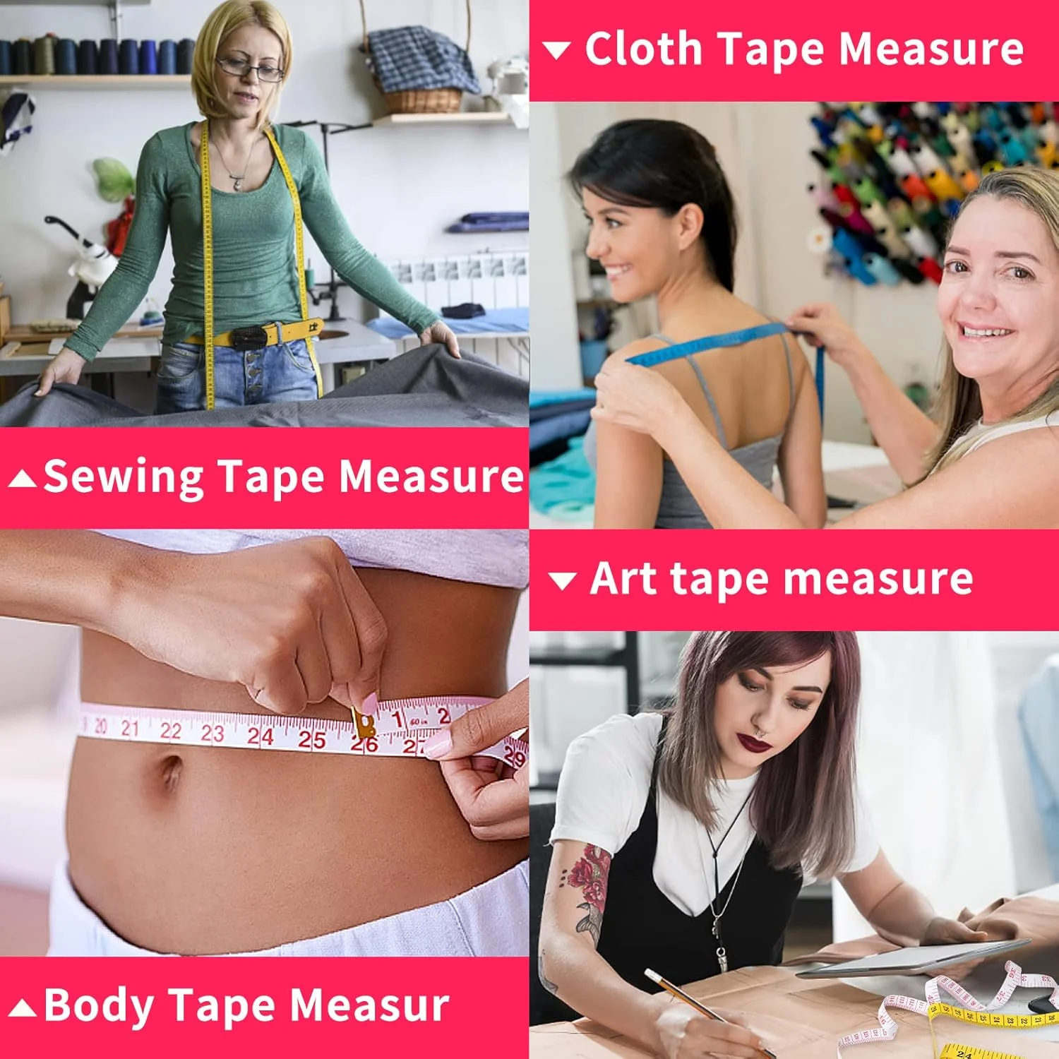 نوار اندازه گیری نرم ABOSS LOUHUA، 24 عددی، 60 اینچی، مناسب خیاطی و پارچه - 6 رنگ نوار اندازه گیری نرم ABOSS LOUHUA، 24 عددی، 60 اینچی، مناسب خیاطی و پارچه - 6 رنگ