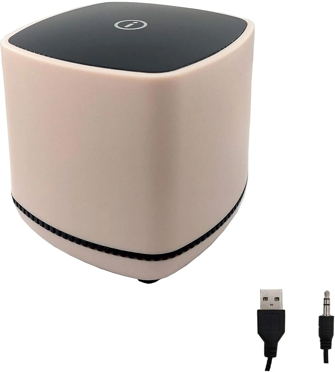 اسپیکر سیمی کوچک مربعی 3.5 میلی متری Acoud، اسپیکرهای کامپیوتر قابل حمل USB، اسپیکر چند رسانه ای رومیزی نوت بوک با تغذیه USB برای تبلت، کامپیوتر، لپ تاپ، تلفن هوشمند (طلایی)