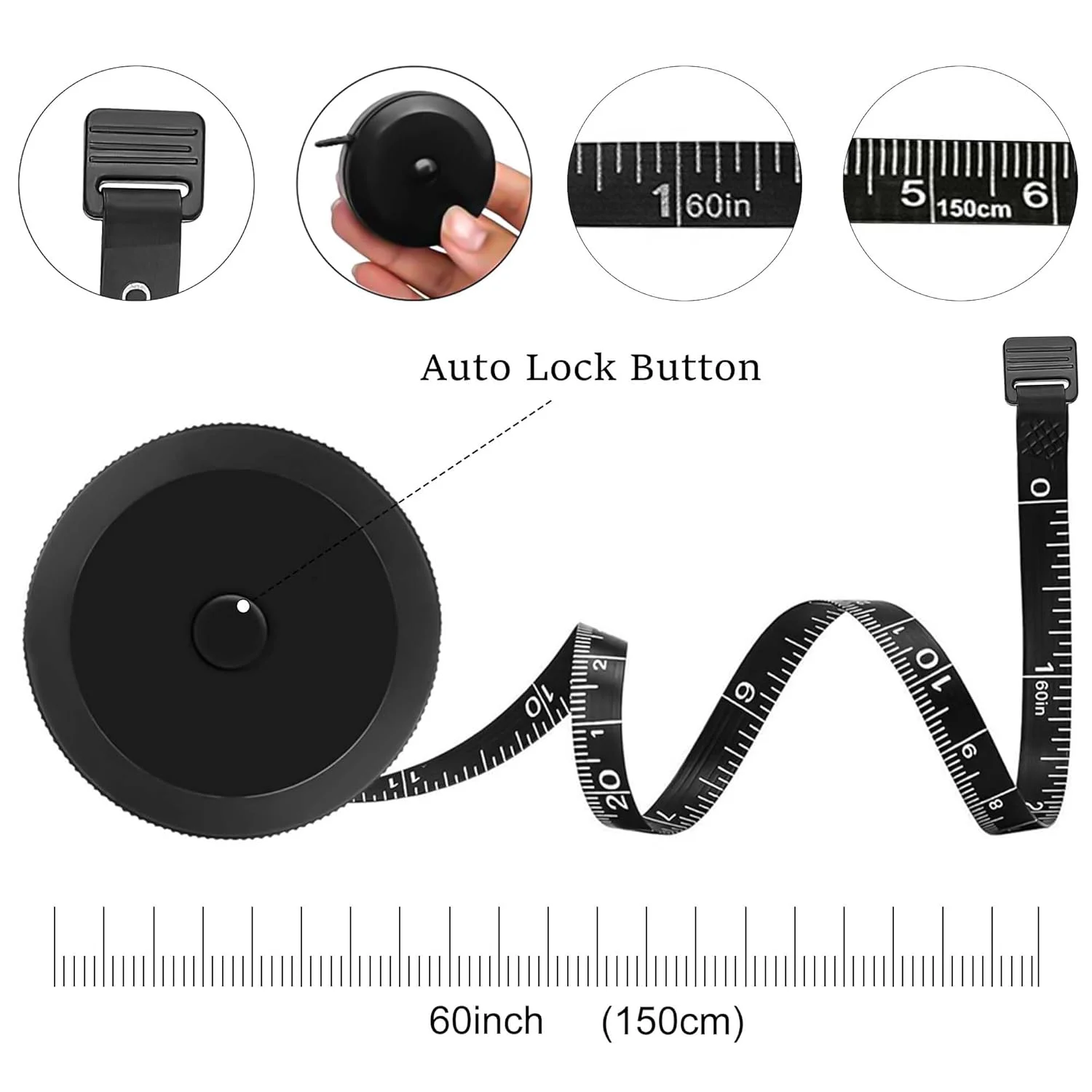 متر خیاطی Maine، متر نواری برای بدن، متر خیاطی 150 سانتی متری با مقیاس دوگانه، خط کش انعطاف پذیر برای خیاطی، اندازه گیری بدن برای کاهش وزن، نوار اندازه گیری بدن وینیل (مشکی) متر خیاطی Maine، متر نواری برای بدن، متر خیاطی 150 سانتی متری با مقیاس دوگانه، خط کش انعطاف پذیر برای خیاطی، اندازه گیری بدن برای کاهش وزن، نوار اندازه گیری بدن وینیل (مشکی)