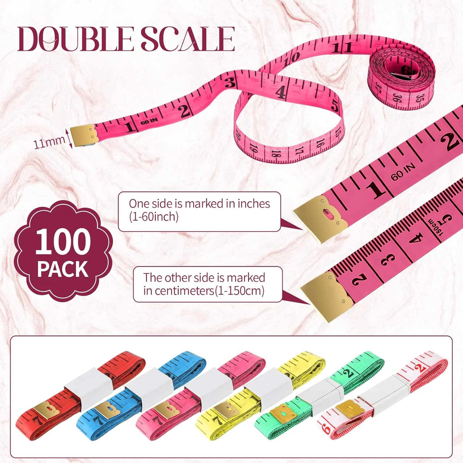مجموعه 100 عددی متر خیاطی نرم Macarrie، متر نواری نرم وینیل برای خیاطی، خط کش نرم برای کاهش وزن، اندازه گیری بدن، پارچه، خیاطی، مقیاس دوگانه 150 سانتی متر / 60 اینچ، صورتی، زرد، آبی، قرمز مجموعه 100 عددی متر خیاطی نرم Macarrie، متر نواری نرم وینیل برای خیاطی، خط کش نرم برای کاهش وزن، اندازه گیری بدن، پارچه، خیاطی، مقیاس دوگانه 150 سانتی متر / 60 اینچ، صورتی، زرد، آبی، قرمز