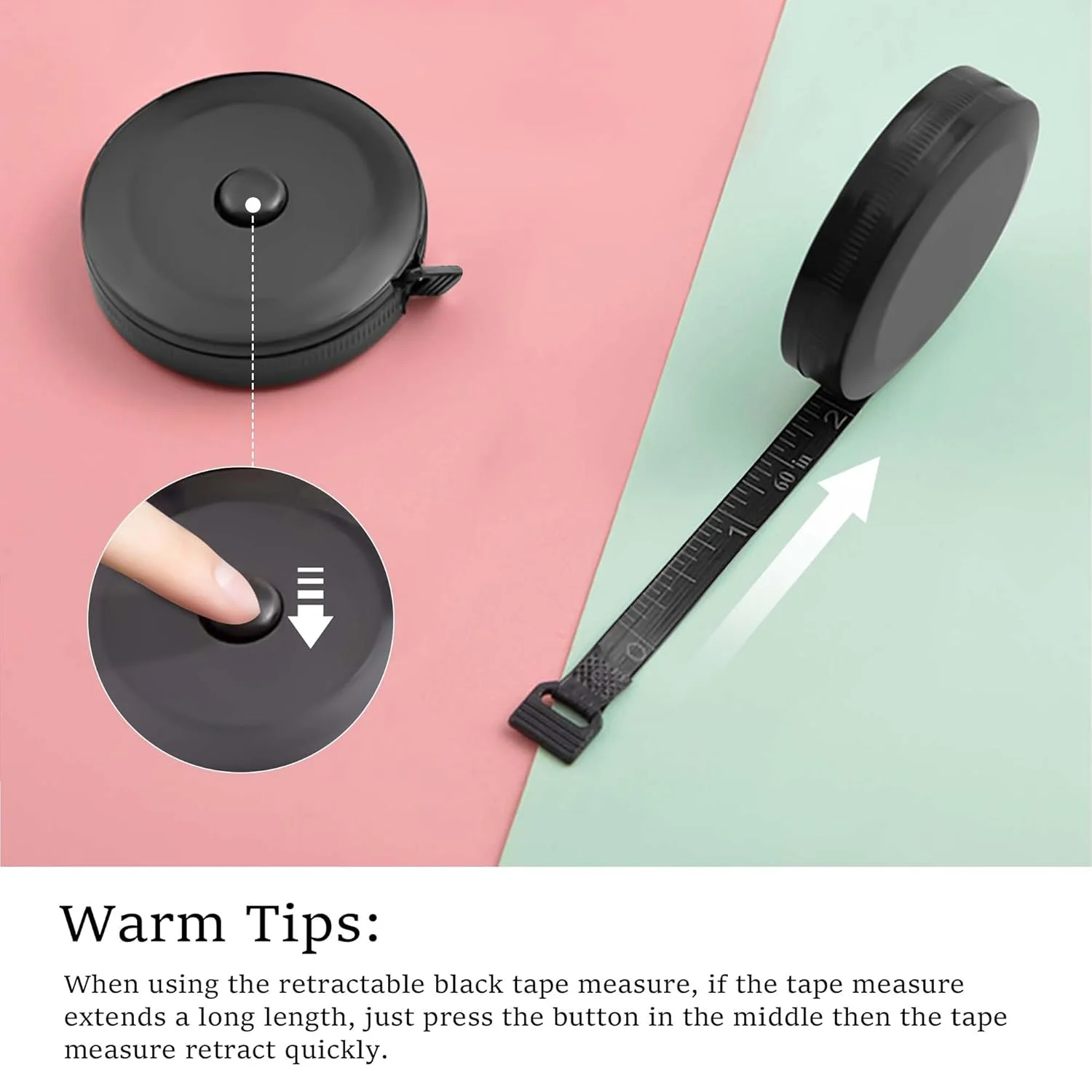 متر خیاطی Maine، متر نواری برای بدن، متر خیاطی 150 سانتی متری با مقیاس دوگانه، خط کش انعطاف پذیر برای خیاطی، اندازه گیری بدن برای کاهش وزن، نوار اندازه گیری بدن وینیل (مشکی) متر خیاطی Maine، متر نواری برای بدن، متر خیاطی 150 سانتی متری با مقیاس دوگانه، خط کش انعطاف پذیر برای خیاطی، اندازه گیری بدن برای کاهش وزن، نوار اندازه گیری بدن وینیل (مشکی)