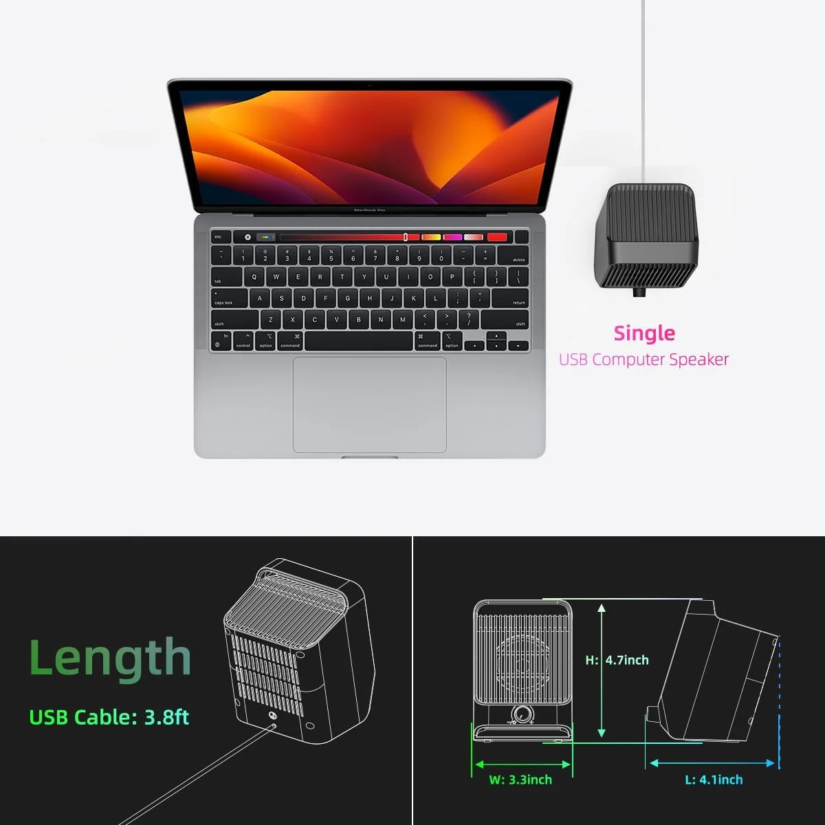 اسپیکر کامپیوتر USB با نورپردازی RGB برای کامپیوتر رومیزی/لپ تاپ | اسپیکر خارجی کوچک Plug-N-Play با نور RGB پویا، صدای شفاف، حجم صدای بلند، بیس عمیق، سازگار با Windows/macOS/ChromeOS/Linux اسپیکر کامپیوتر USB با نورپردازی RGB برای کامپیوتر رومیزی/لپ تاپ | اسپیکر خارجی کوچک Plug-N-Play با نور RGB پویا، صدای شفاف، حجم صدای بلند، بیس عمیق، سازگار با Windows/macOS/ChromeOS/Linux