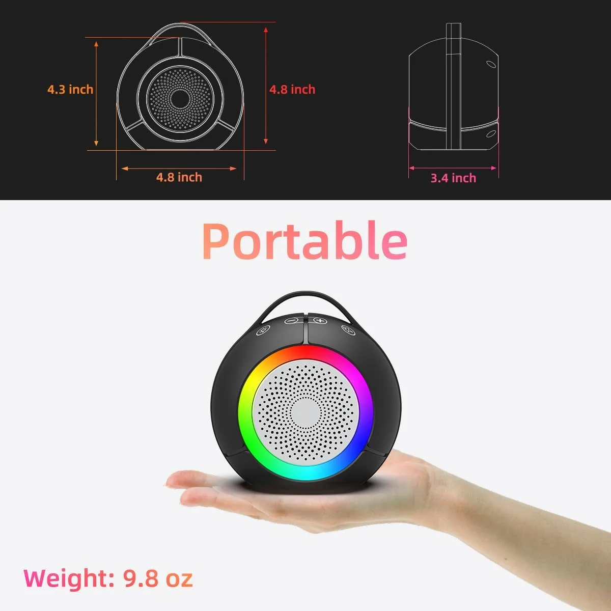 اسپیکر کامپیوتر USB برای کامپیوتر رومیزی | اسپیکرهای قابل حمل Plug-N-Play لپ تاپ با نور RGB پویا، صدای فوق العاده شفاف، صدای بلند، باس عمیق، کنترل لمسی، سازگار با ویندوز، macOS، ChromeOS
