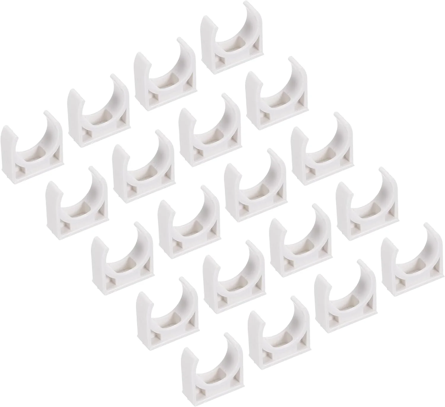 sourcing map 50 عدد بست لوله PVC نوع U، گیره های اتصالات، اتصالات داخلی 20 میلی متر سفید اتصال سریع برای شیلنگ، لوله برق، لوازم منزل sourcing map 50 عدد بست لوله PVC نوع U، گیره های اتصالات، اتصالات داخلی 20 میلی متر سفید اتصال سریع برای شیلنگ، لوله برق، لوازم منزل