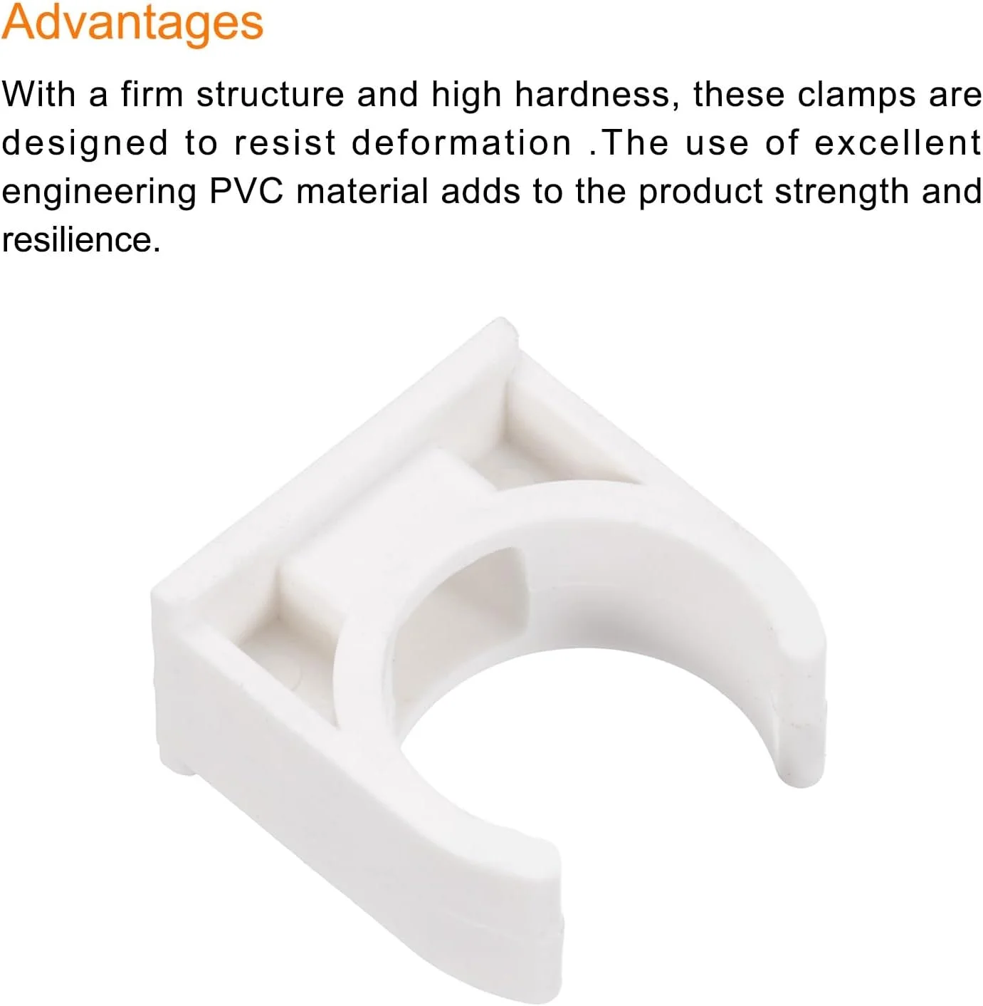 sourcing map 50 عدد بست لوله PVC نوع U، گیره اتصالات لوله، اتصالات داخلی 16 میلی متر سفید، اتصال سریع برای شلنگ، لوله برق، لوازم منزل sourcing map 50 عدد بست لوله PVC نوع U، گیره اتصالات لوله، اتصالات داخلی 16 میلی متر سفید، اتصال سریع برای شلنگ، لوله برق، لوازم منزل