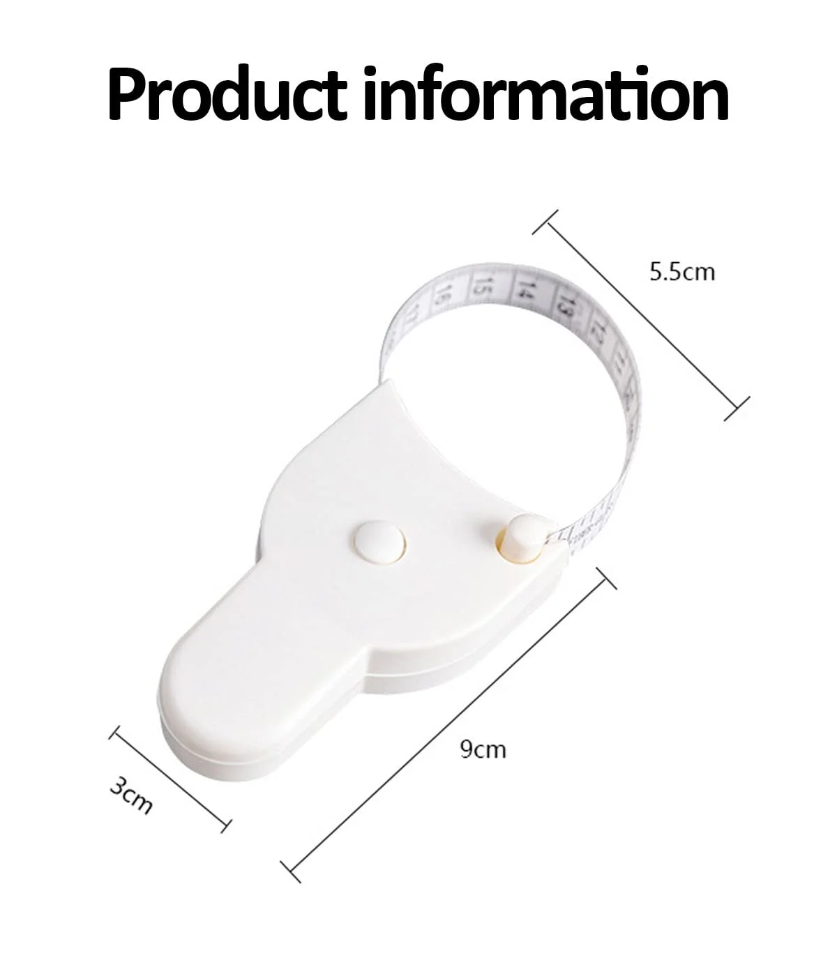 متر خیاطی اتوماتیک تلسکوپی LICHUANUK، 150 سانتی متری، متر نواری نرم، مقیاس دو طرفه (سفید) متر خیاطی اتوماتیک تلسکوپی LICHUANUK، 150 سانتی متری، متر نواری نرم، مقیاس دو طرفه (سفید)