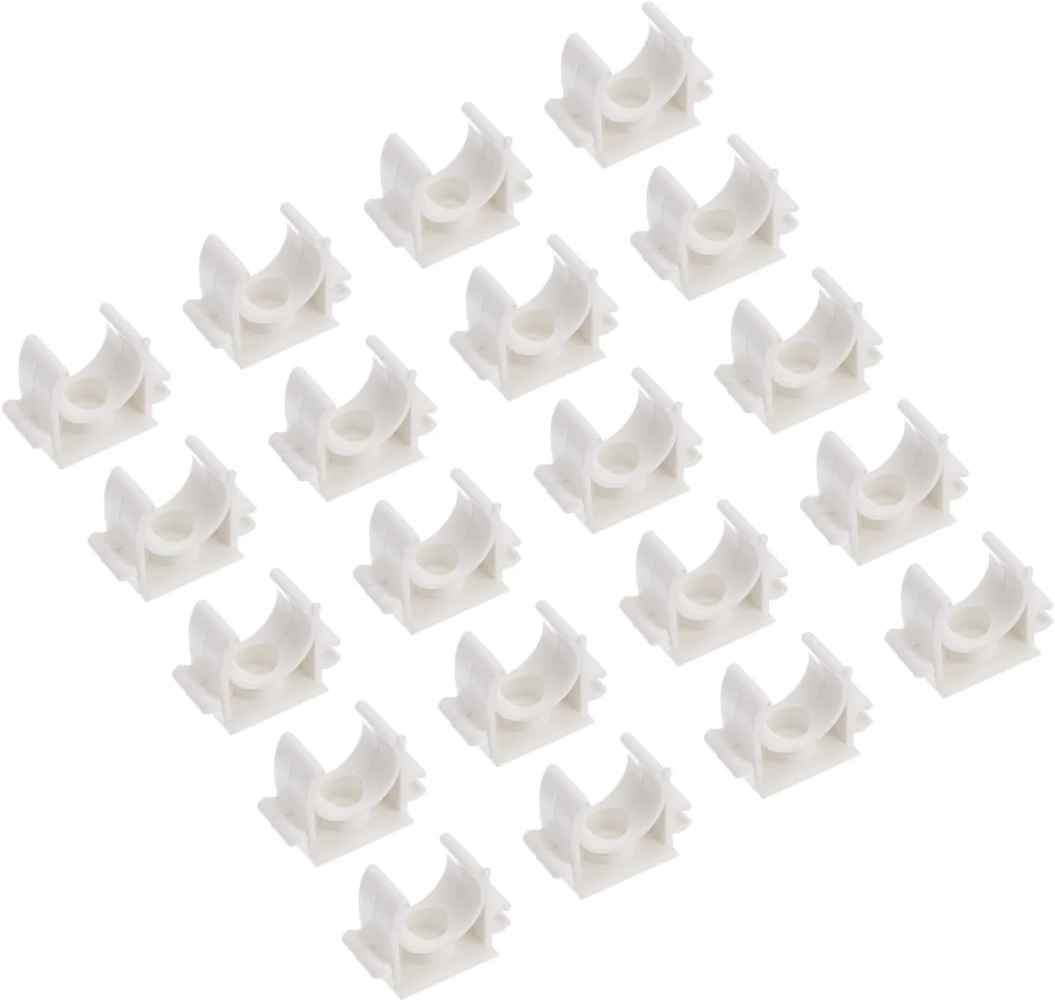 گیره لوله PVC نقشه منبع یابی 20 عددی، بست اتصال دهنده لوله نوع U، قطر داخلی 20 میلی متر، اتصال سریع سفید رنگ برای شلنگ، لوله برق، لوازم منزل