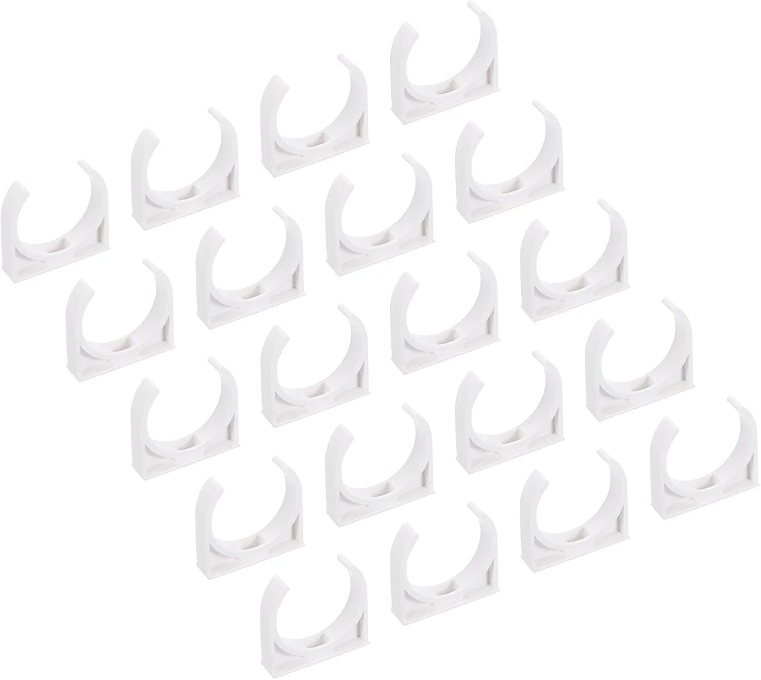 sourcing map 20 عدد بست لوله PVC نوع U، گیره های اتصال، اتصال داخلی 50 میلی متر سفید، اتصال سریع برای شلنگ، لوله برق، لوازم منزل