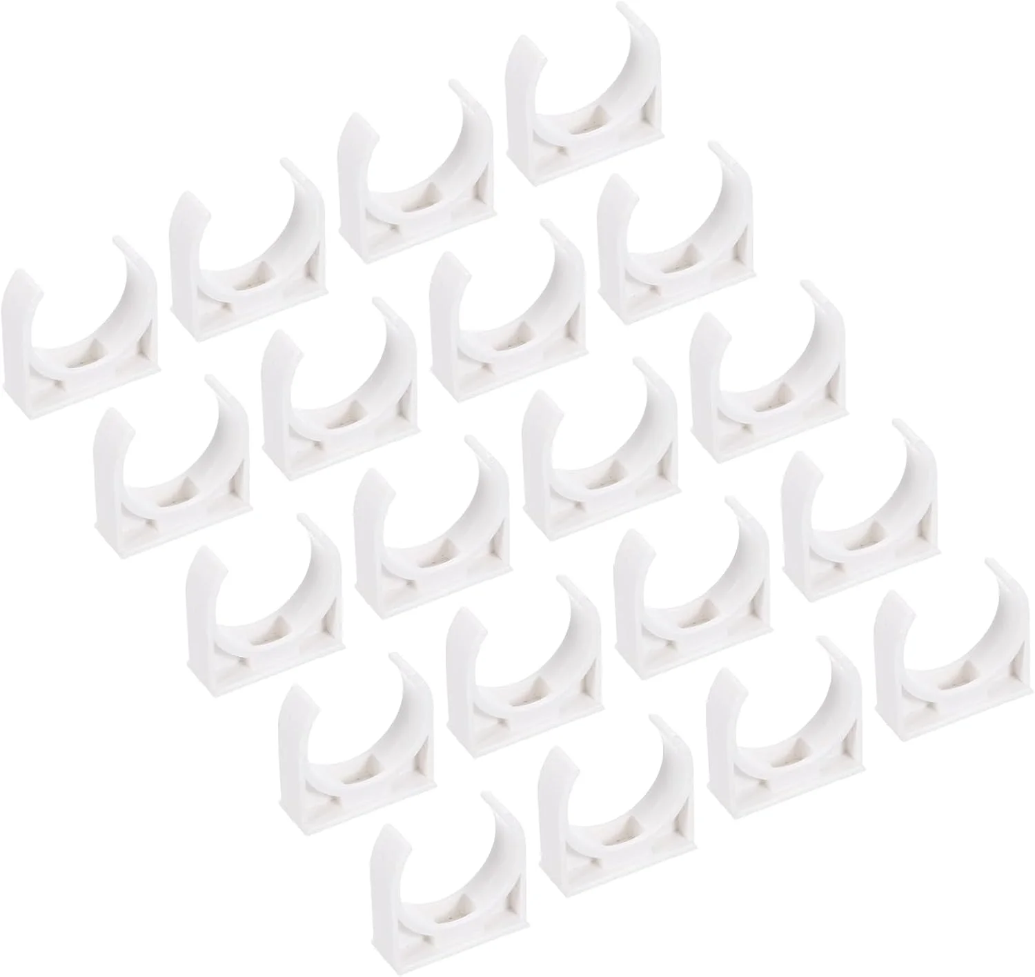 sourcing map 20 عدد بست لوله PVC نوع U گیره اتصالات لوله اتصال داخلی 32 میلی متر سفید اتصال سریع برای شلنگ لوله برق لوازم منزل