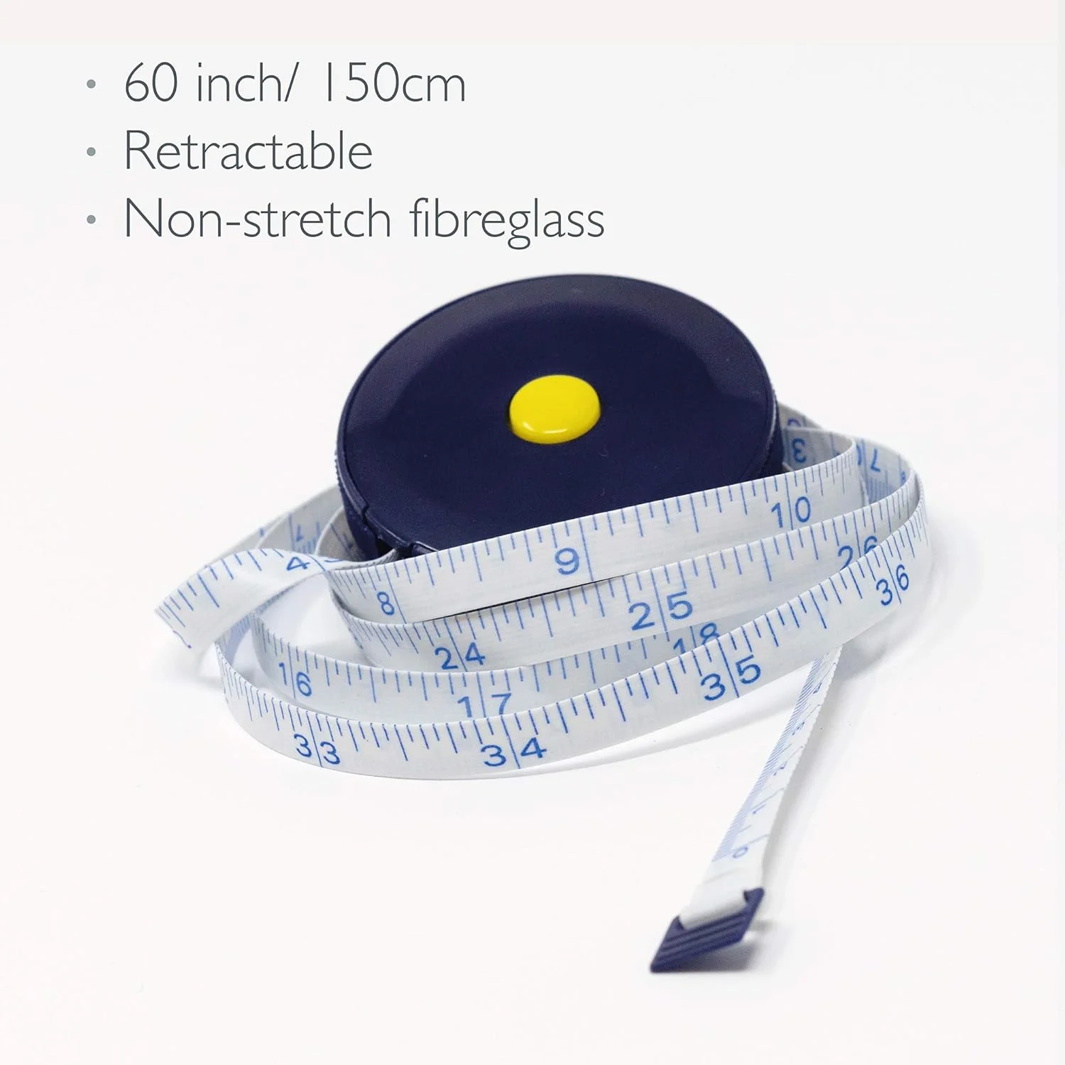 متر خیاطی جمع شونده Korbond بسته 4 عددی، آبی و سفید، ست 4 تایی