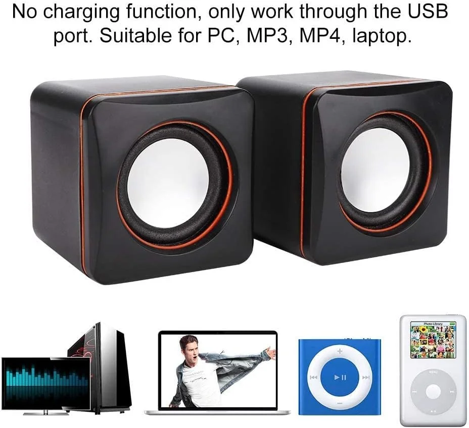 اسپیکر کامپیوتر مینی USB، اسپیکر استریو رومیزی مینی قابل حمل، اسپیکر سیمی با جک 3.5 میلیمتری برای لپتاپ و کامپیوتر (مشکی) اسپیکر کامپیوتر مینی USB، اسپیکر استریو رومیزی مینی قابل حمل، اسپیکر سیمی با جک 3.5 میلیمتری برای لپتاپ و کامپیوتر (مشکی)