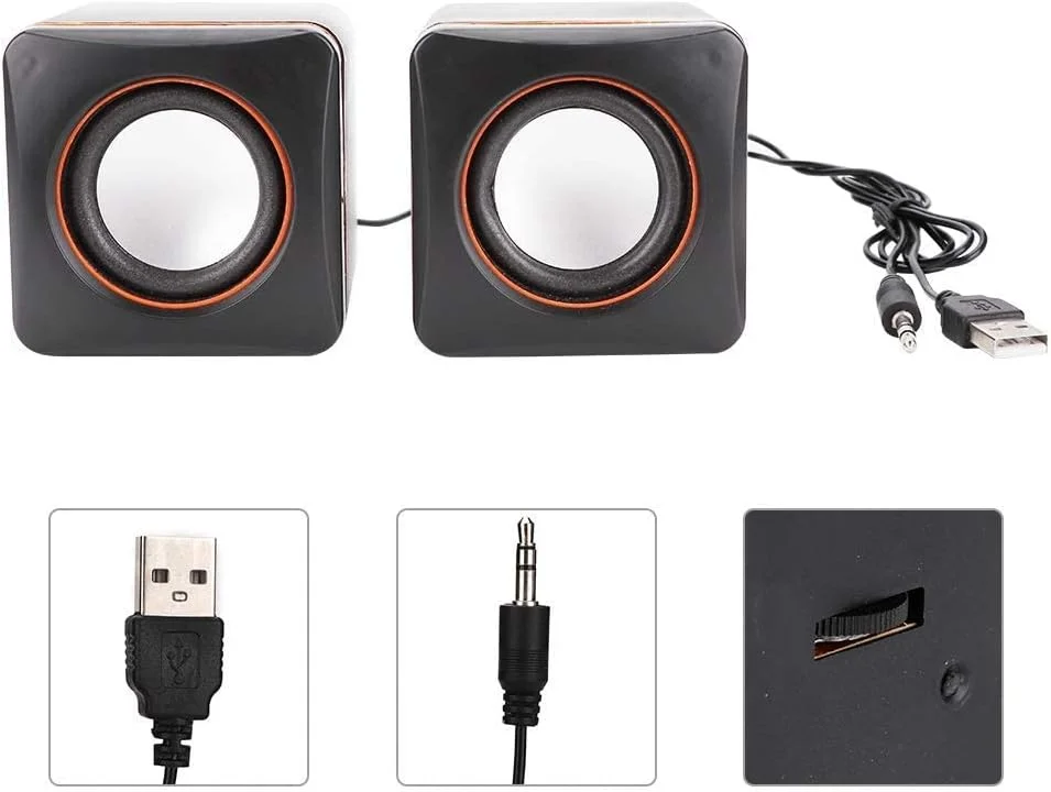 اسپیکر کامپیوتر مینی USB، اسپیکر استریو رومیزی مینی قابل حمل، اسپیکر سیمی با جک 3.5 میلیمتری برای لپتاپ و کامپیوتر (مشکی) اسپیکر کامپیوتر مینی USB، اسپیکر استریو رومیزی مینی قابل حمل، اسپیکر سیمی با جک 3.5 میلیمتری برای لپتاپ و کامپیوتر (مشکی)
