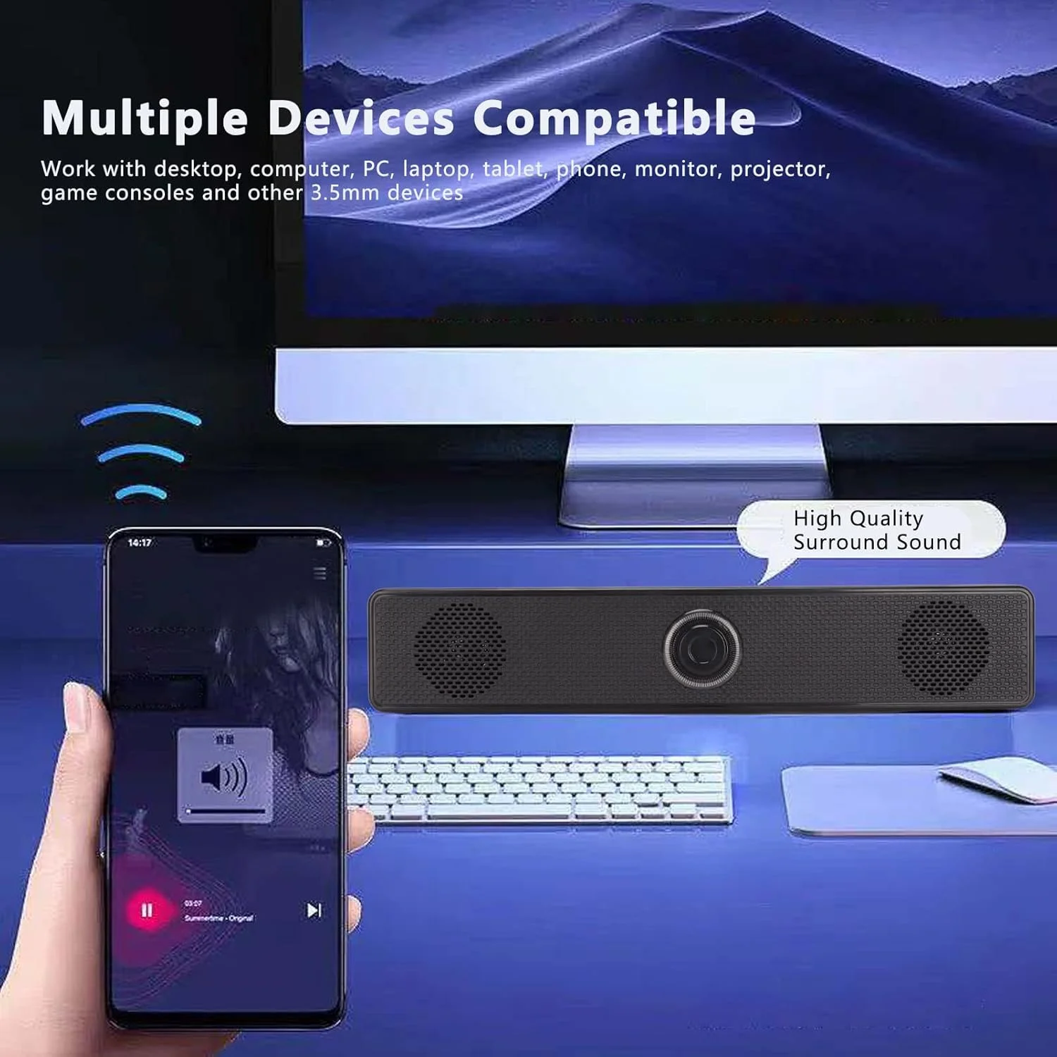 اسپیکر کامپیوتر E 350TS، اسپیکر رومیزی سیمی با ورودی 3.5 میلیمتری، ساندبار کامپیوتر با تغذیه USB و کنترل صدا برای کامپیوتر، رایانه شخصی، لپتاپ، تبلت اسپیکر کامپیوتر E 350TS، اسپیکر رومیزی سیمی با ورودی 3.5 میلیمتری، ساندبار کامپیوتر با تغذیه USB و کنترل صدا برای کامپیوتر، رایانه شخصی، لپتاپ، تبلت