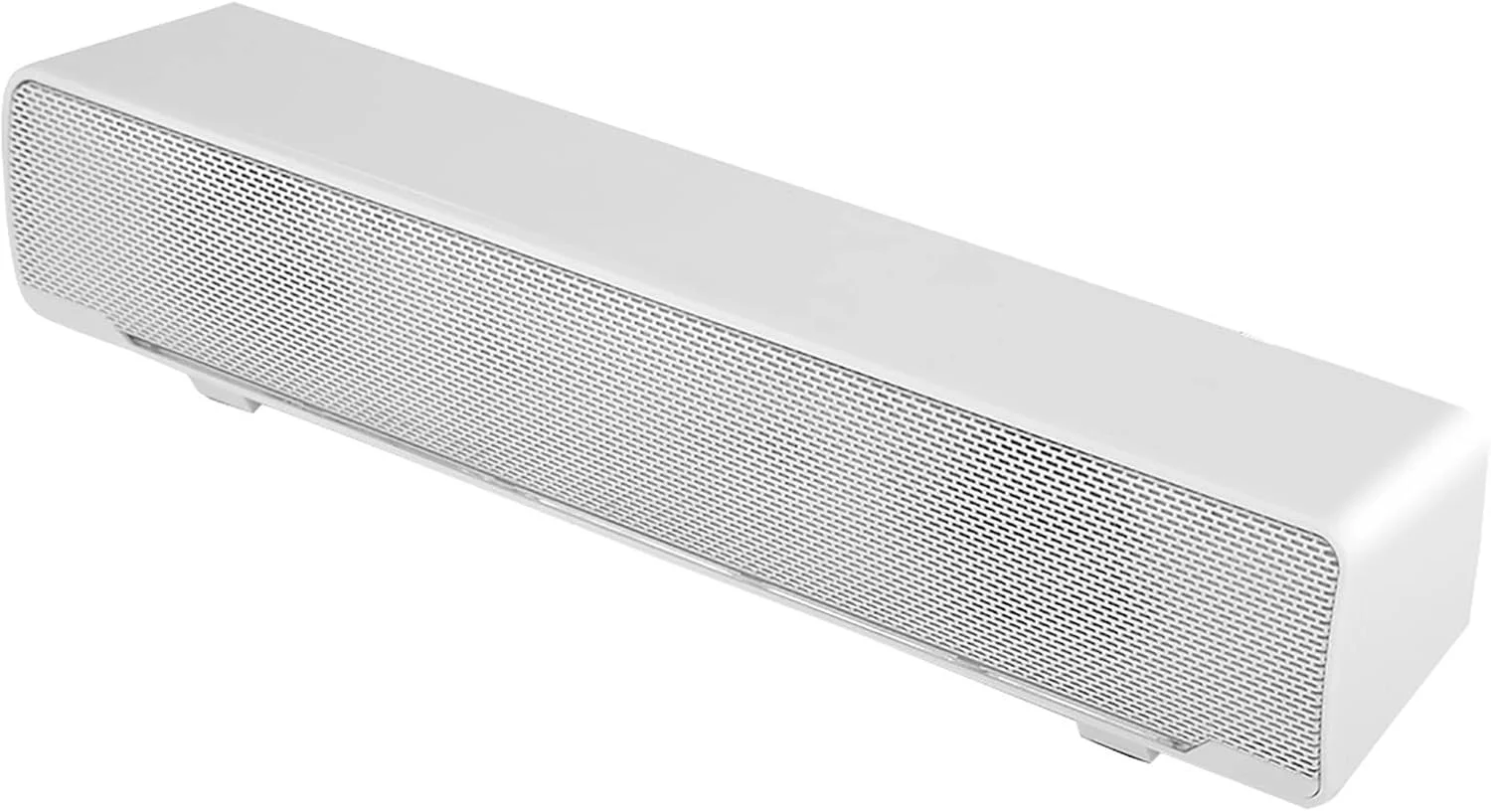 اسپیکر کامپیوتر USB ساندبار، ساندبار استریو سیمی پخش کننده موسیقی با صدای فراگیر باس، اتصال 3.5 میلی متری و پخش برای تلفن های همراه PC (سفید)