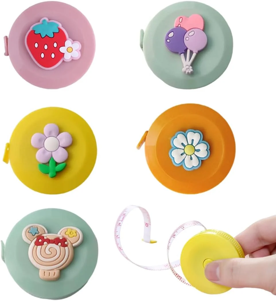 بسته 5 عددی متر خیاطی کموز، متر اندازه گیری بدن، متر خیاطی جمع شونده برای اندازه گیری دقیق، برای خیاطان، خیاط ها و پروژه های صنایع دستی، متر دقیق و مقاوم