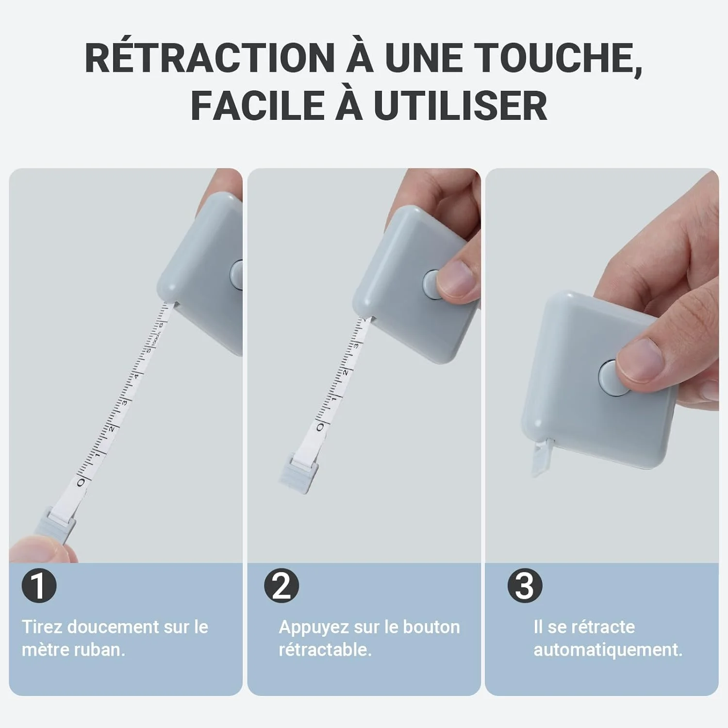 متر خیاطی کولاموم بسته 3 عددی، متر نواری جمع شونده، متر خیاطی، متر خیاطی برای اندازه گیری طول، دور کمر، سینه و غیره، 150 سانتی متر / 60 اینچ (مربع)