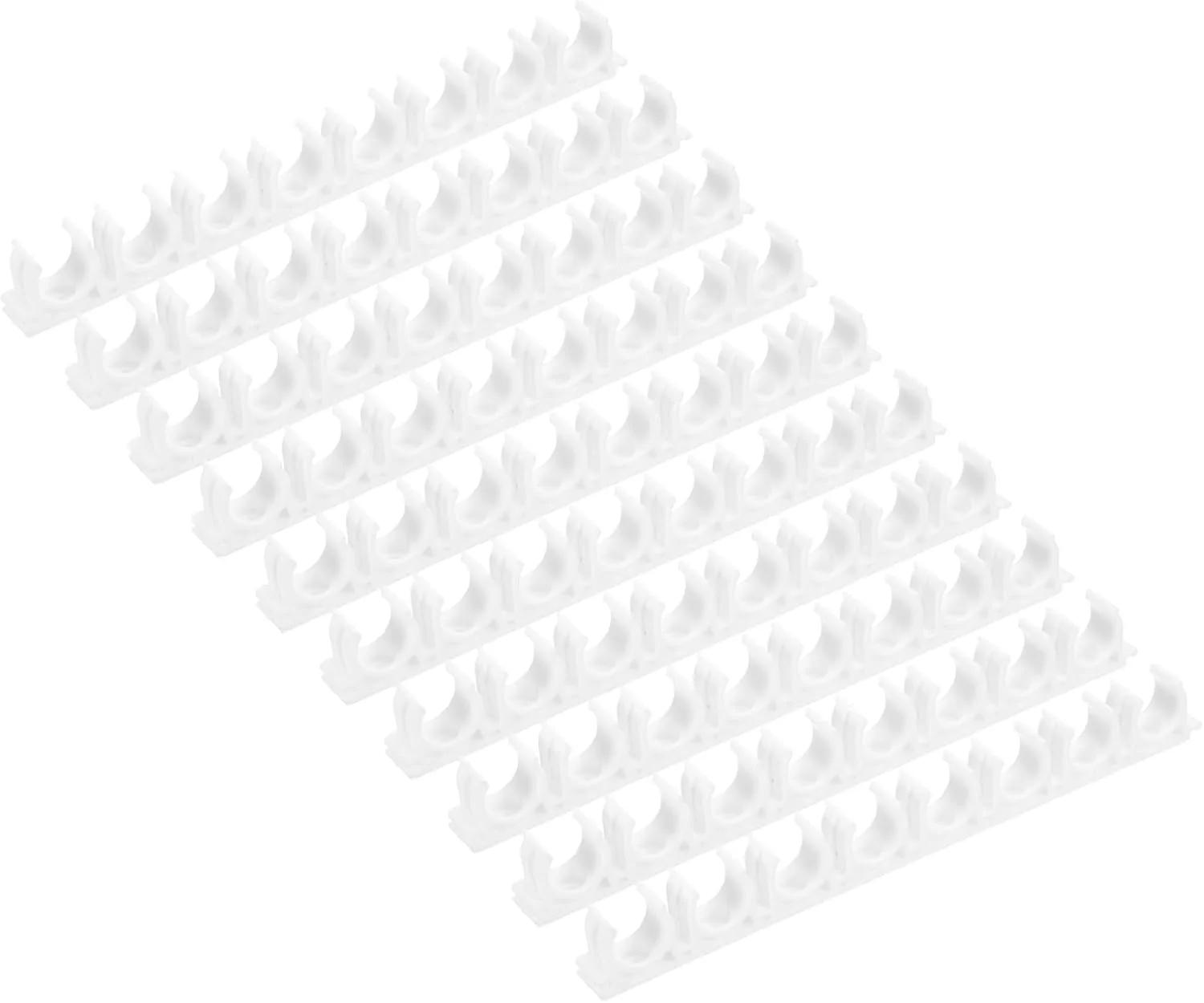 گیره بست لوله PVC نقشه منبع یابی 10 عددی 8 شیار اتصالات گیره ای ردیفی داخلی 20 میلی متر سفید اتصال ضربه ای برای شلنگ مجرای برق مبلمان منزل تفنگ میخکوبی حفاری