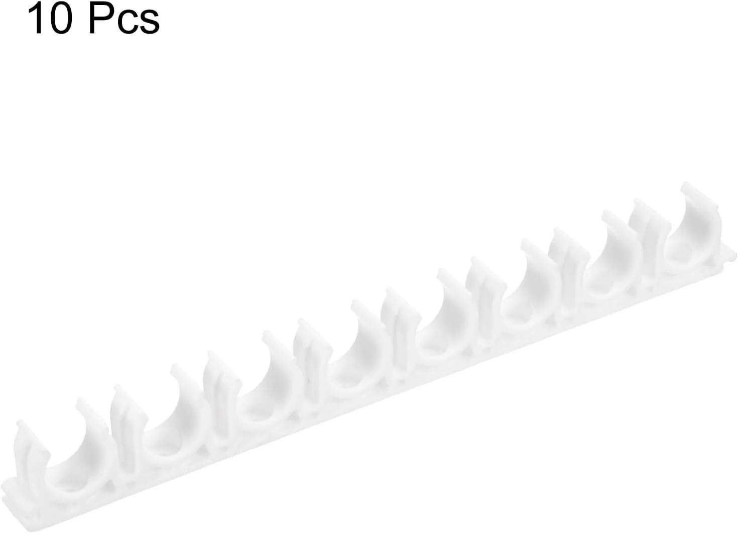 گیره بست لوله PVC نقشه منبع یابی 10 عددی 8 شیار اتصالات گیره ای ردیفی داخلی 20 میلی متر سفید اتصال ضربه ای برای شلنگ مجرای برق مبلمان منزل تفنگ میخکوبی حفاری