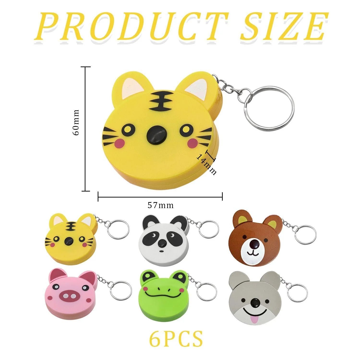 متر خیاطی کارتونی حیوانات JTMKYO، 6 عددی، متر خیاطی خلاقانه و زیبا، ابزار اندازه گیری قابل حمل، متر خیاطی جمع شونده متر خیاطی کارتونی حیوانات JTMKYO، 6 عددی، متر خیاطی خلاقانه و زیبا، ابزار اندازه گیری قابل حمل، متر خیاطی جمع شونده