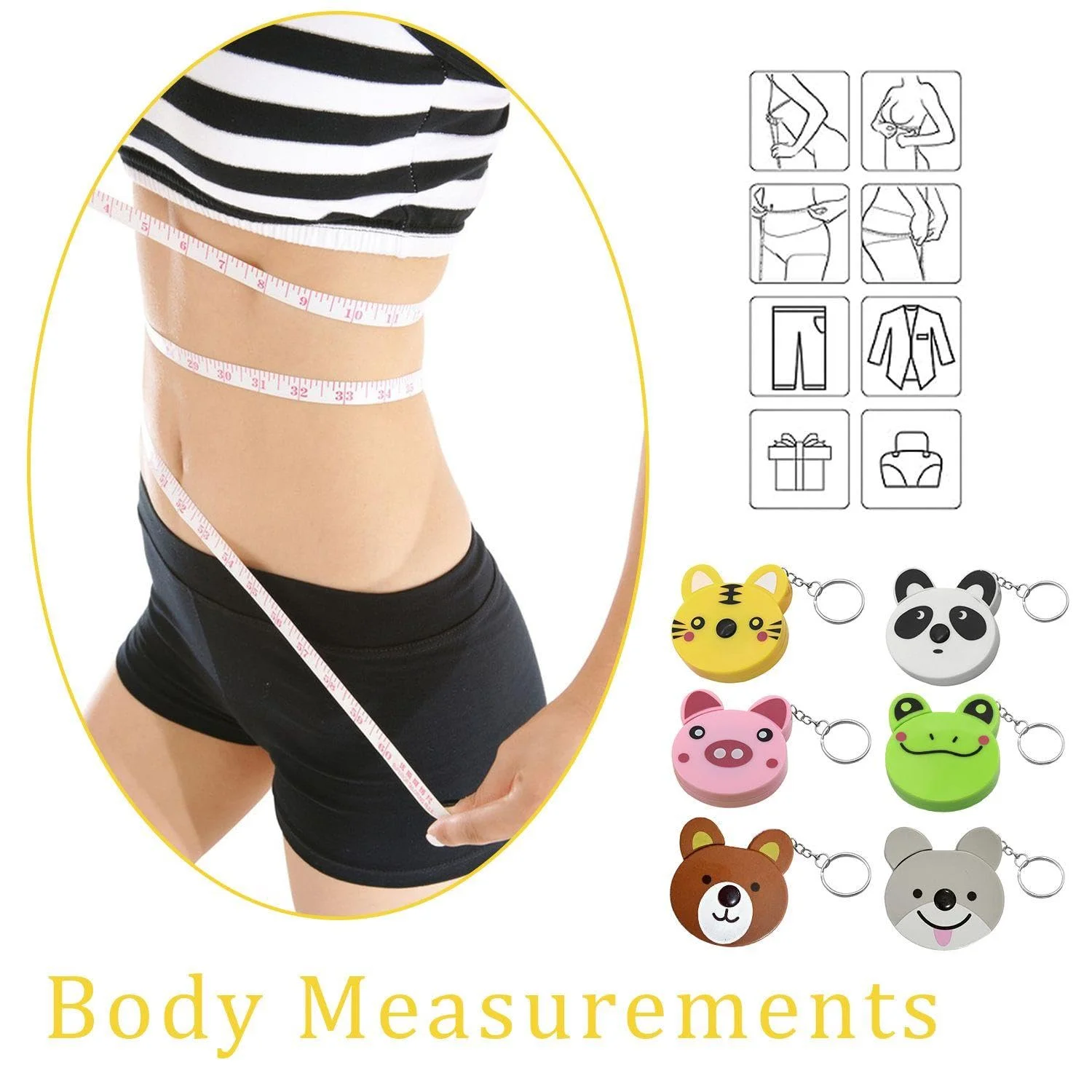 متر خیاطی کارتونی حیوانات JTMKYO، 6 عددی، متر خیاطی خلاقانه و زیبا، ابزار اندازه گیری قابل حمل، متر خیاطی جمع شونده متر خیاطی کارتونی حیوانات JTMKYO، 6 عددی، متر خیاطی خلاقانه و زیبا، ابزار اندازه گیری قابل حمل، متر خیاطی جمع شونده