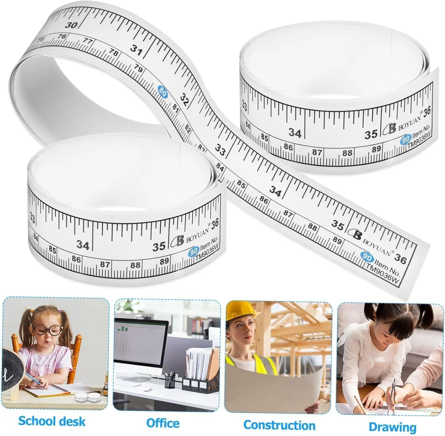 متر نواری چسبی Joyzzz، ابزار اندازه گیری بادوام با چسب دو طرفه، خط کش با خوانایی آسان برای نجاران، خیاطان، هنرمندان و علاقه مندان به صنایع دستی متر نواری چسبی Joyzzz، ابزار اندازه گیری بادوام با چسب دو طرفه، خط کش با خوانایی آسان برای نجاران، خیاطان، هنرمندان و علاقه مندان به صنایع دستی