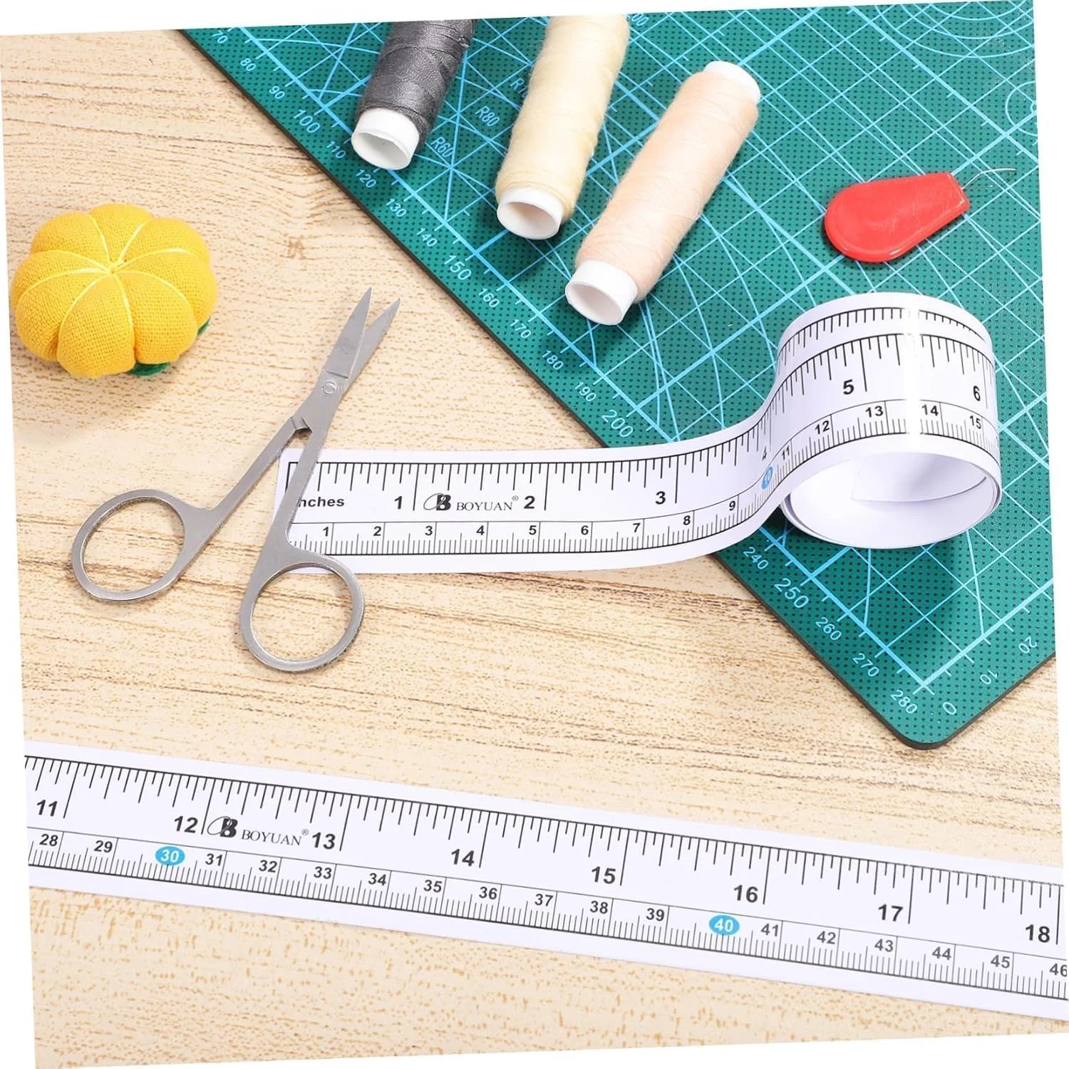 متر نواری چسبی Joyzzz، ابزار اندازه گیری بادوام با چسب دو طرفه، خط کش با خوانایی آسان برای نجاران، خیاطان، هنرمندان و علاقه مندان به صنایع دستی متر نواری چسبی Joyzzz، ابزار اندازه گیری بادوام با چسب دو طرفه، خط کش با خوانایی آسان برای نجاران، خیاطان، هنرمندان و علاقه مندان به صنایع دستی