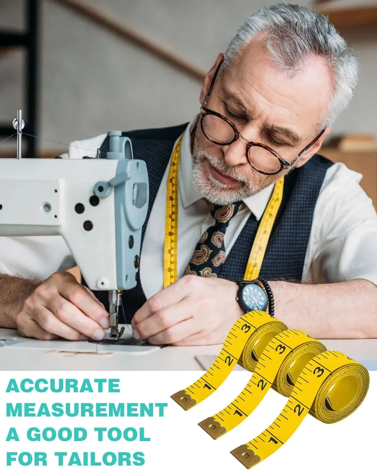 بسته 5 عددی متر خیاطی KEMUZ، متر خیاطی دو طرفه رنگی، متر نواری نرم خیاطی، برای خیاطان، صنعتگران و مصارف خانگی (150 سانتی متر / 60 اینچ) بسته 5 عددی متر خیاطی KEMUZ، متر خیاطی دو طرفه رنگی، متر نواری نرم خیاطی، برای خیاطان، صنعتگران و مصارف خانگی (150 سانتی متر / 60 اینچ)